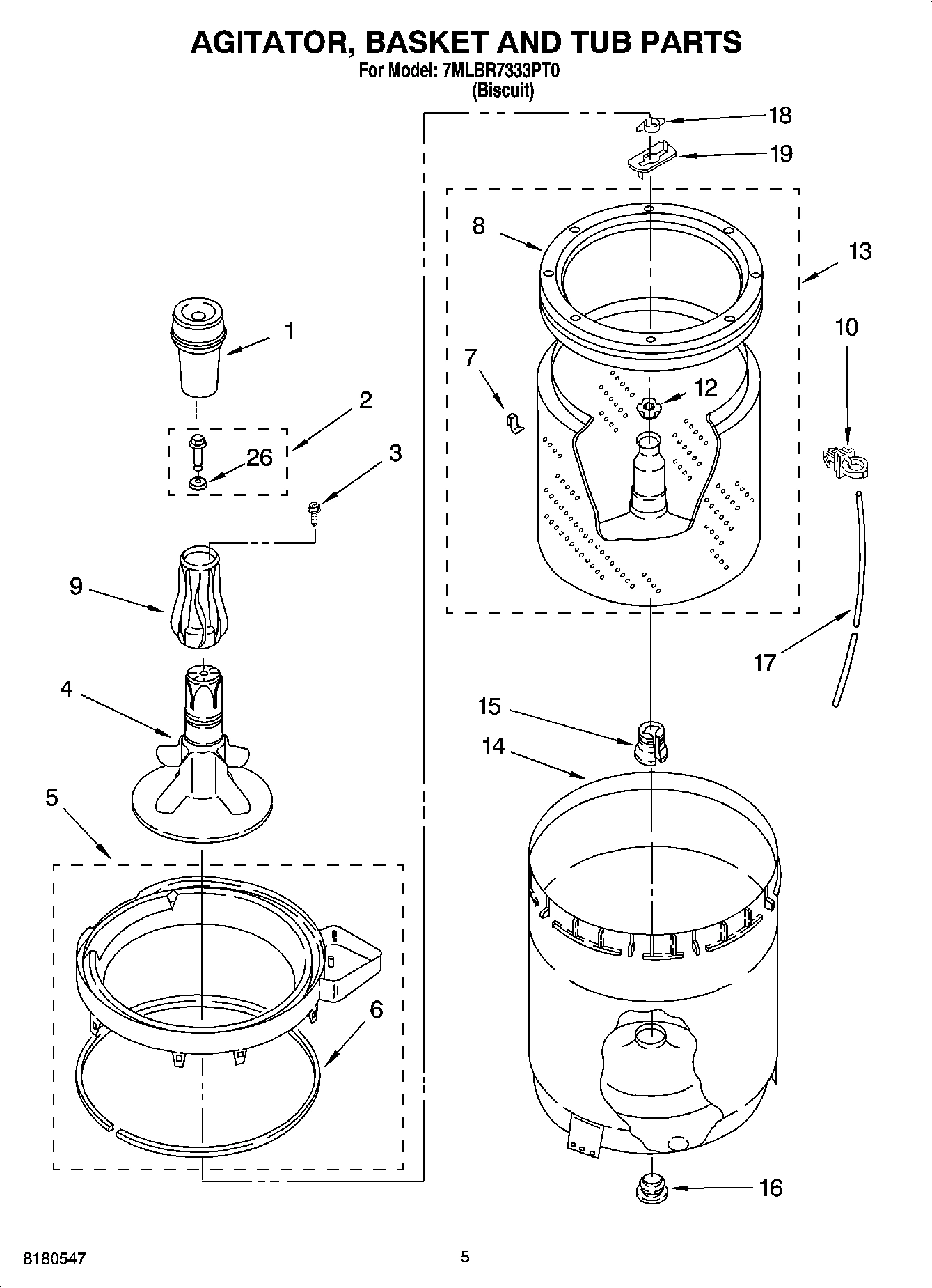 03 - AGITATOR, BASKET AND TUB PARTS