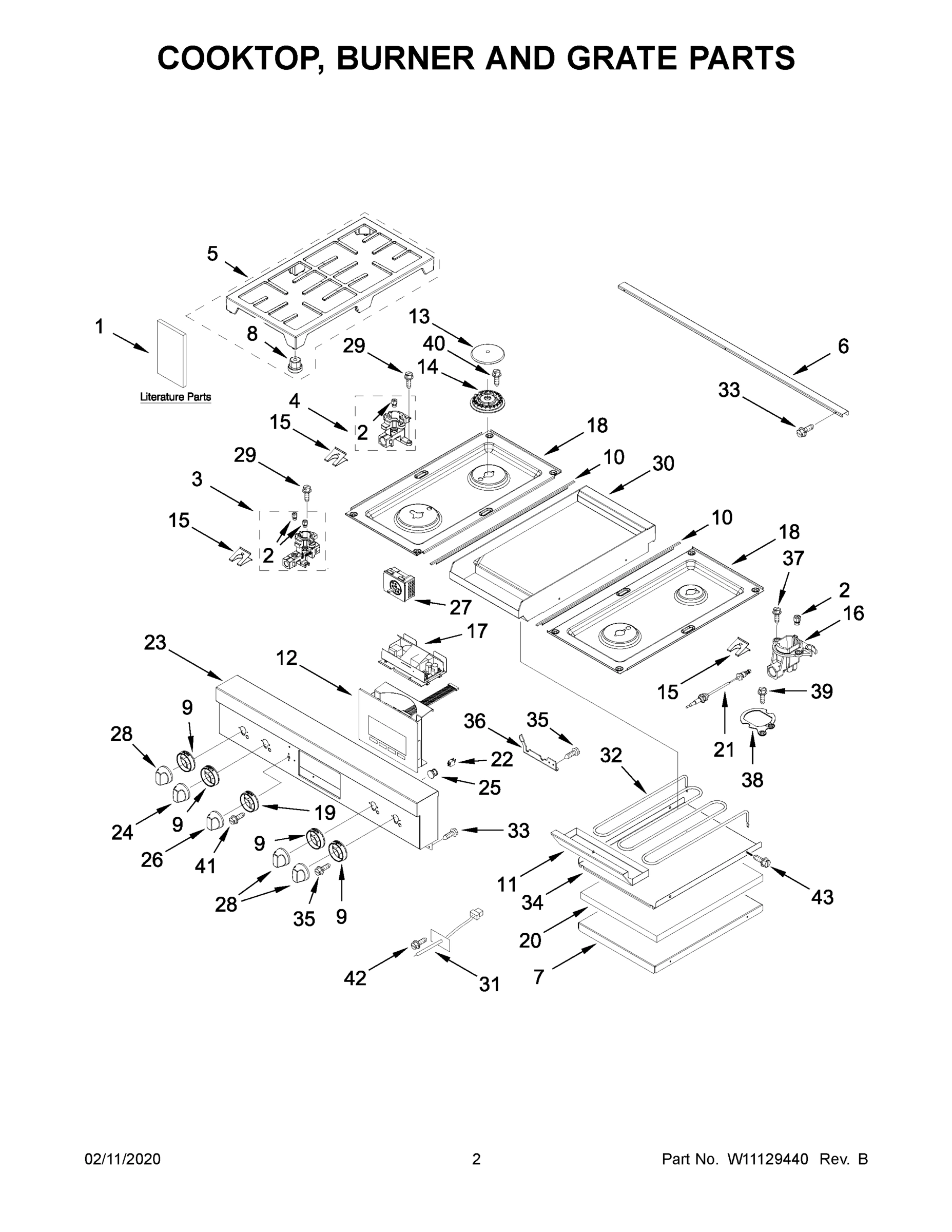 02 - COOKTOP, BURNER AND GRATE PARTS