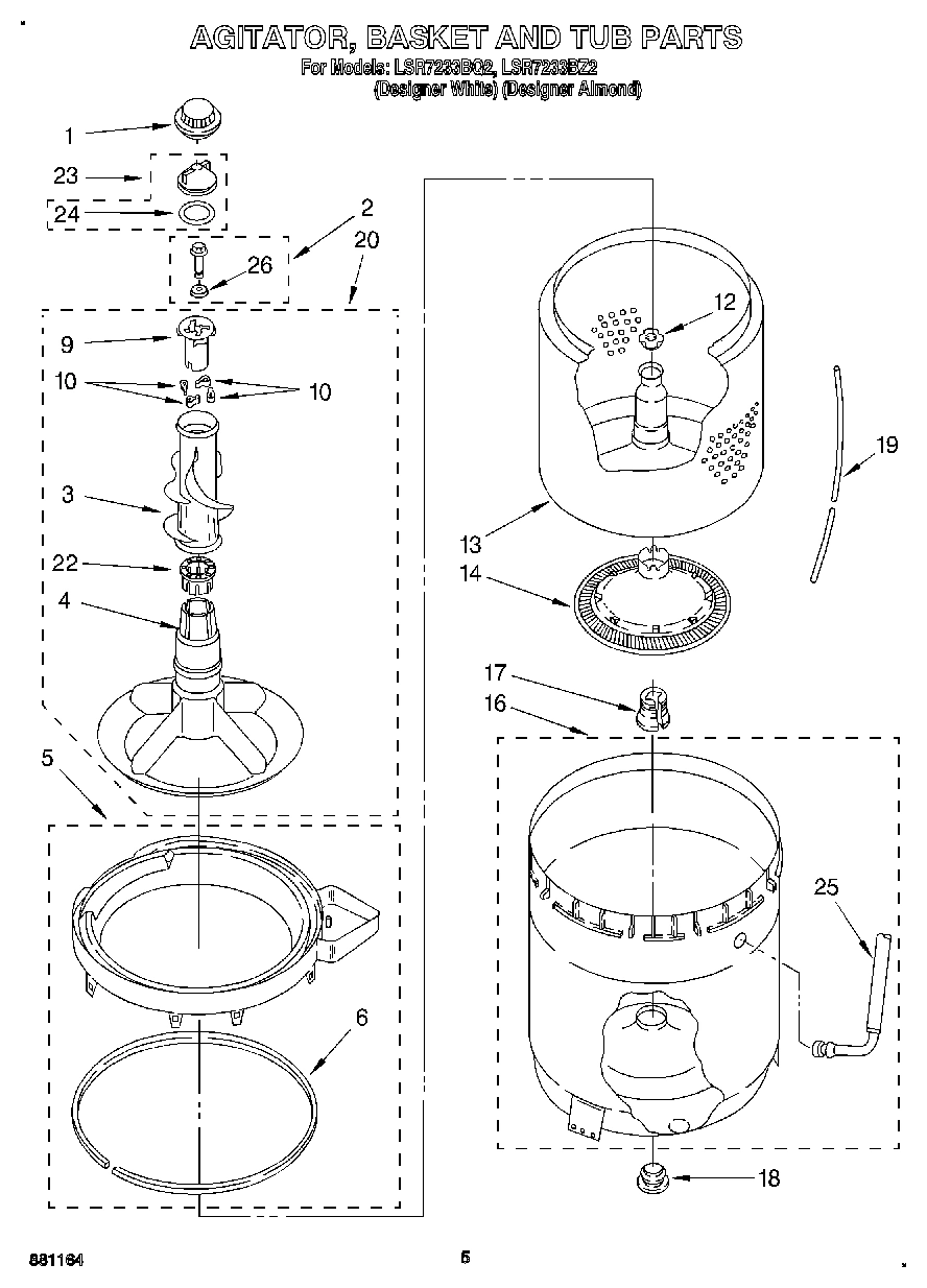 04 - AGITATOR, BASKET AND TUB