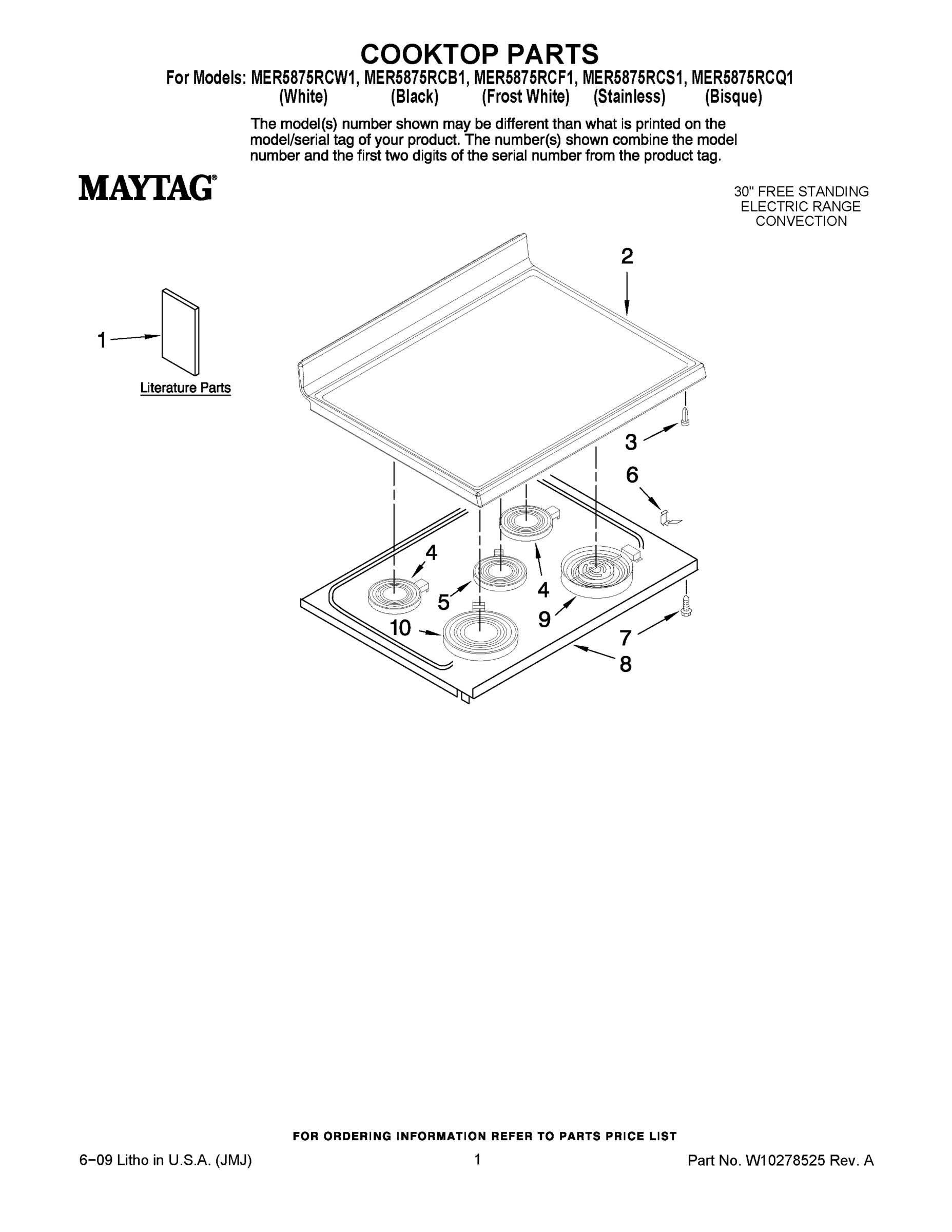 01 - COOKTOP PARTS