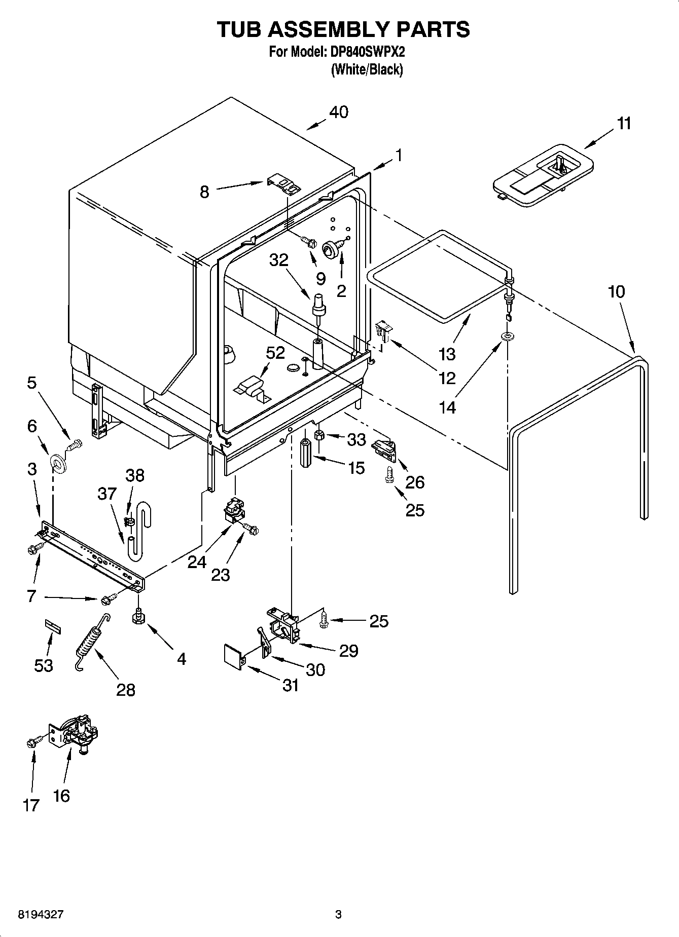 03 - TUB ASSEMBLY PARTS