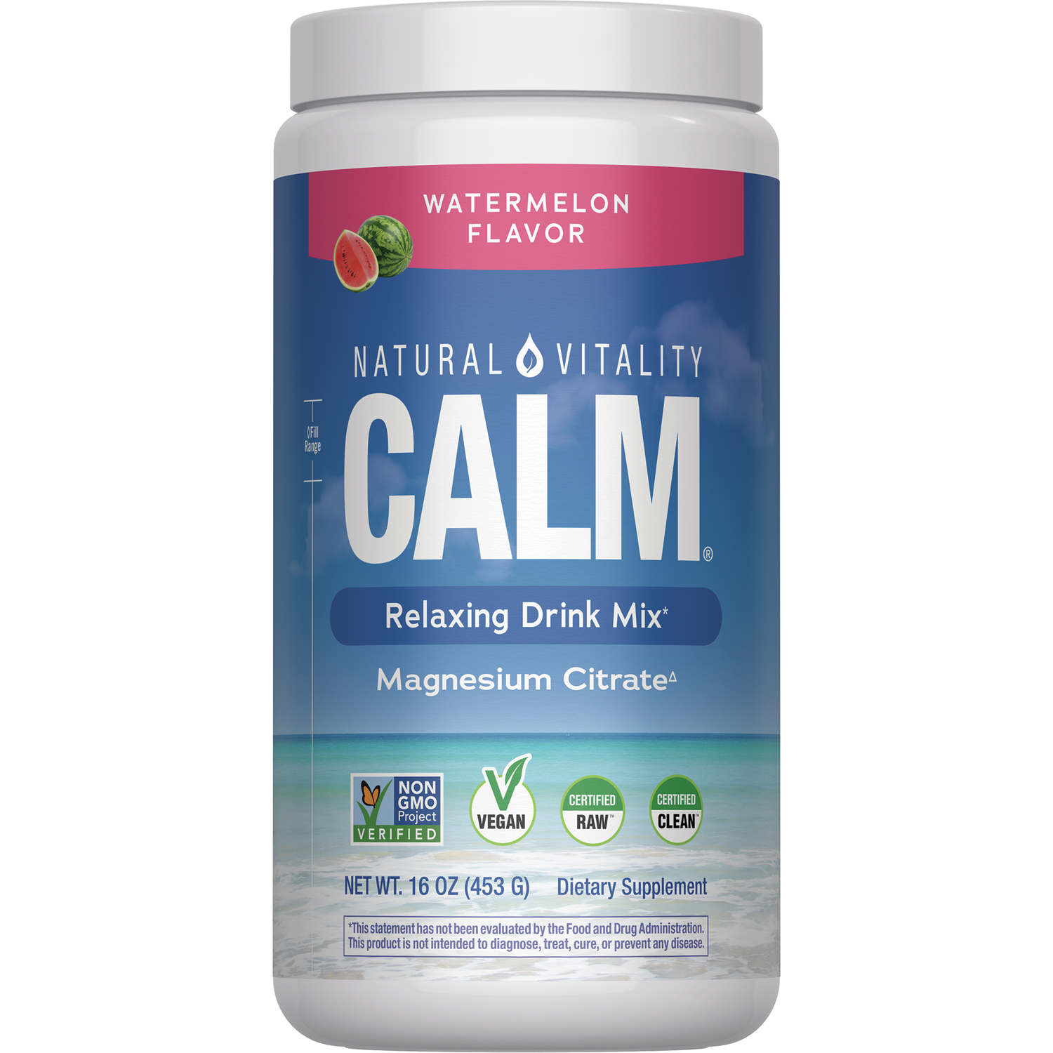 Natural Vitality Calm - Watermelon Vitamin | 16 oz Powder | Health Minerals