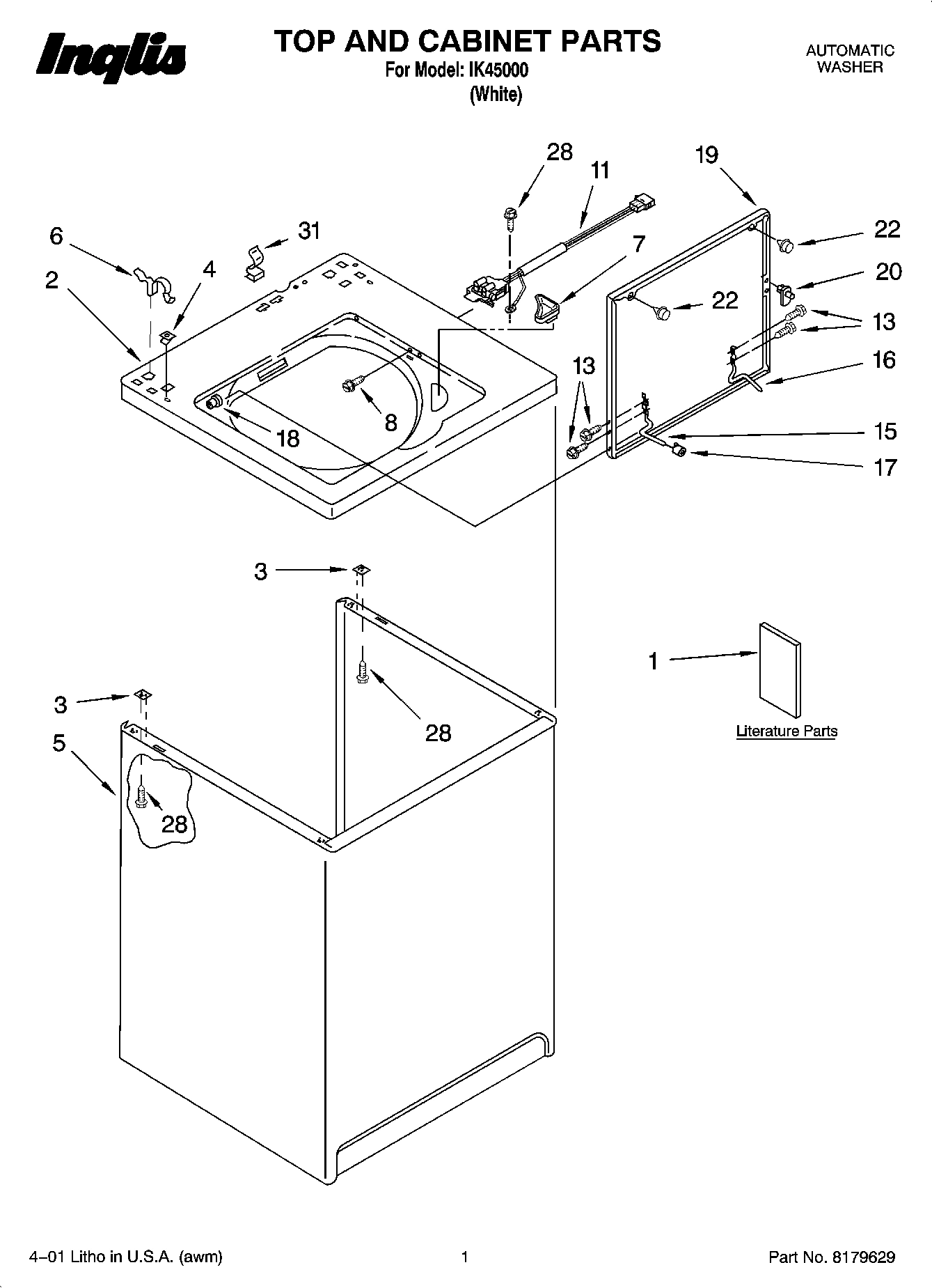 01 - TOP AND CABINET PARTS
