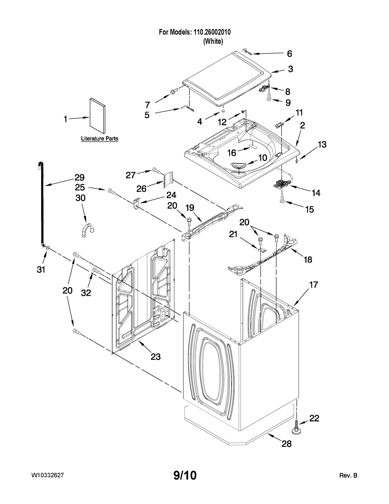 TOP AND CABINET PARTS