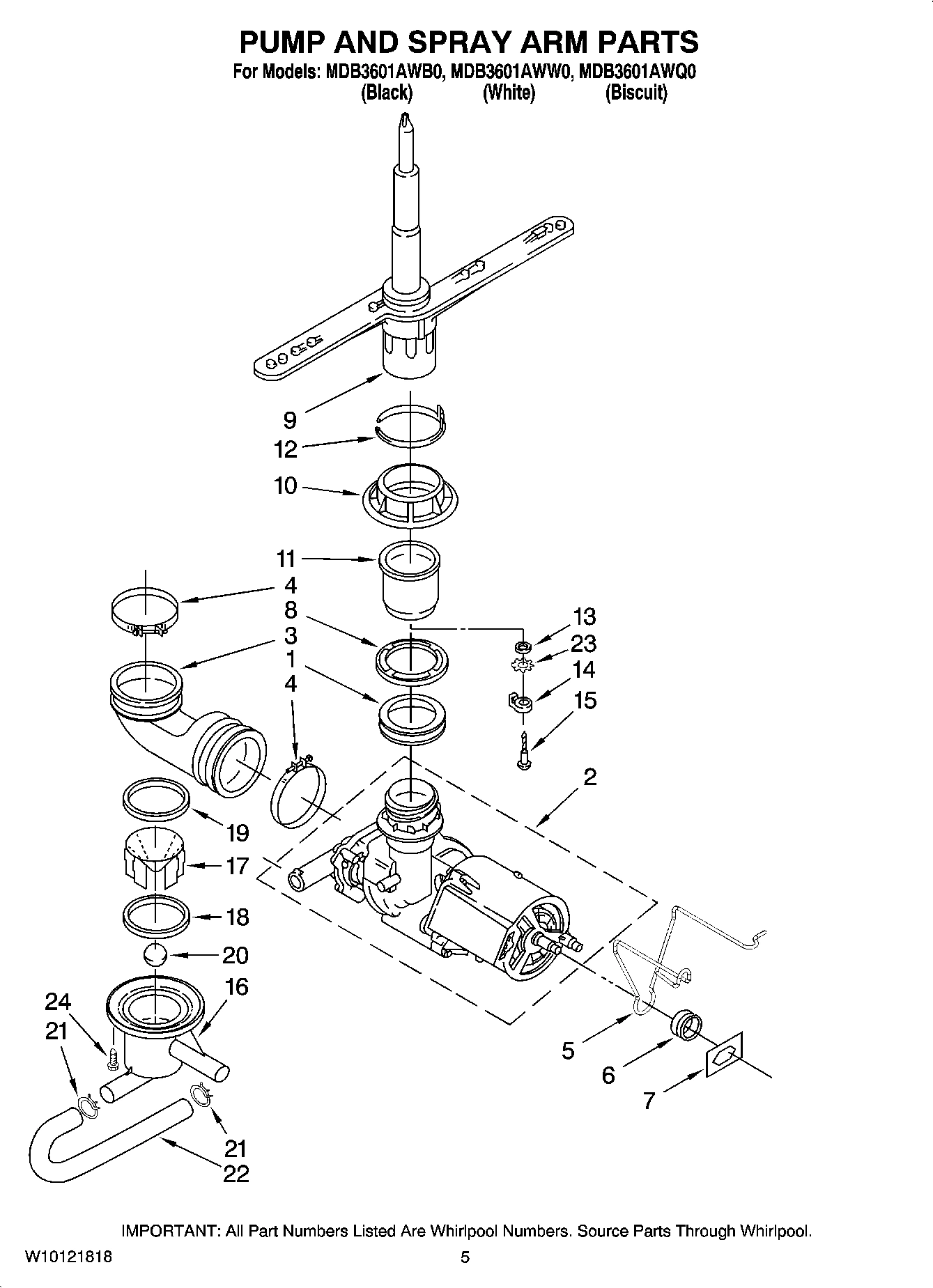 04 - PUMP AND SPRAY ARM PARTS