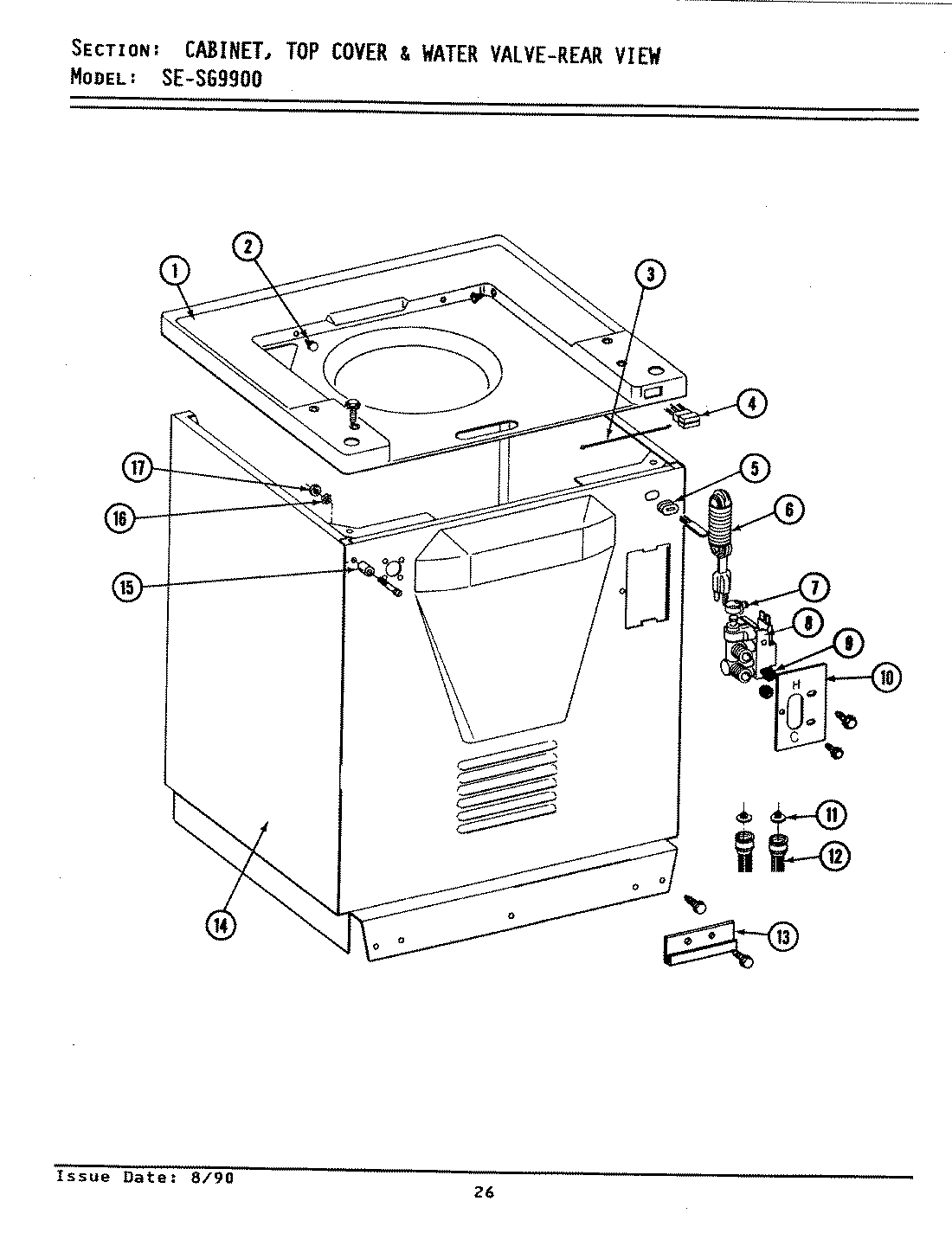 05 - CABINET, TOP COVER & WATER VALVE (REAR)