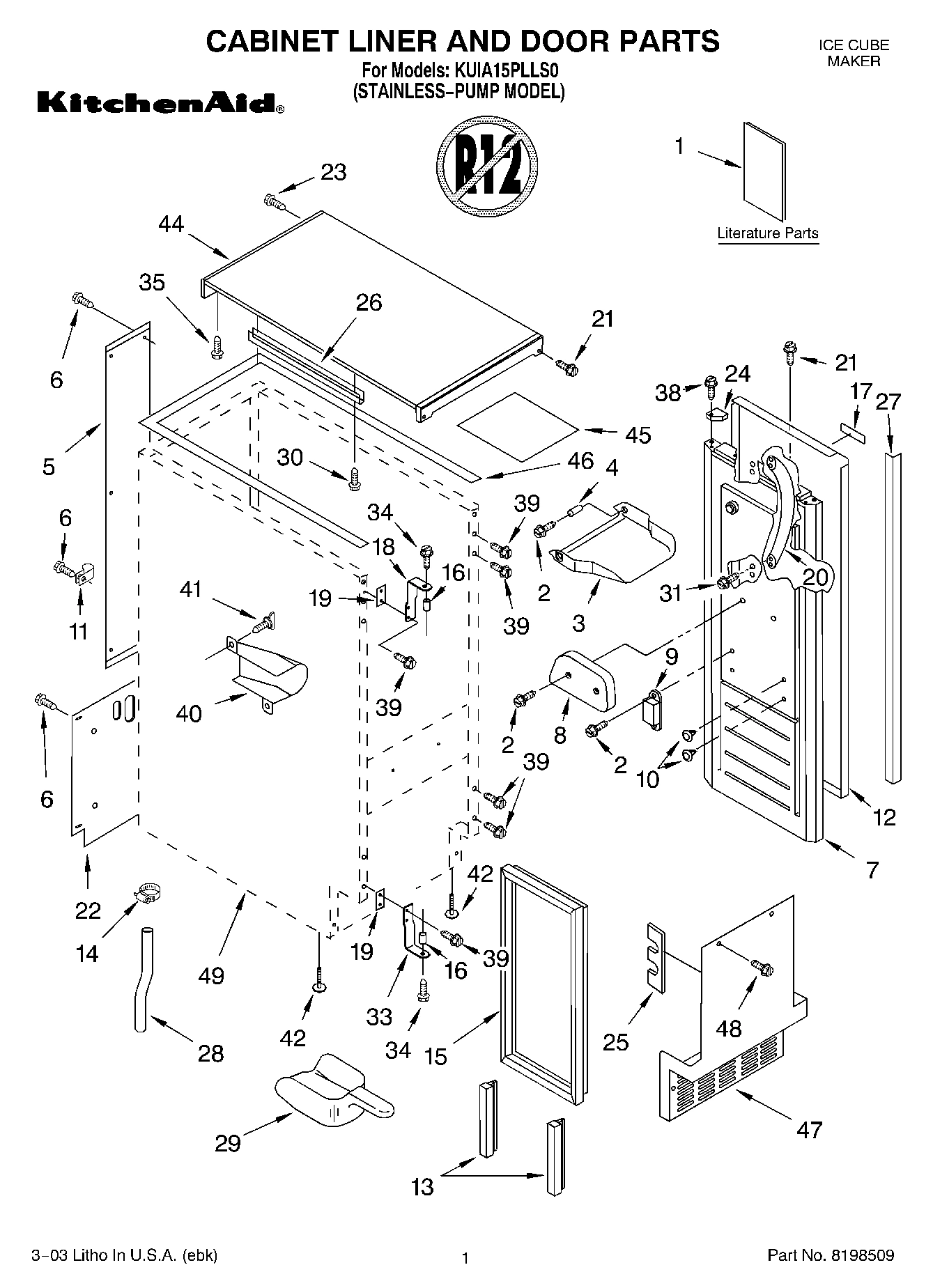 01 - CABINET LINER AND DOOR PARTS