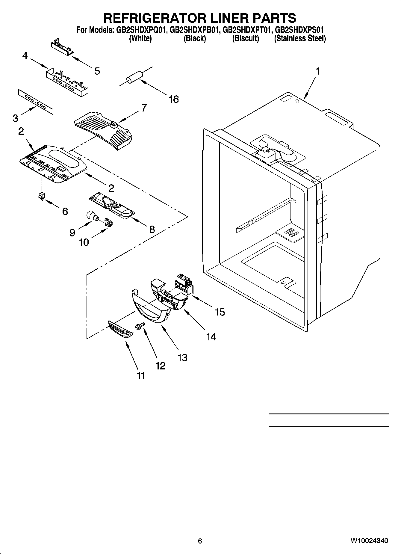 04 - REFRIGERATOR LINER PARTS