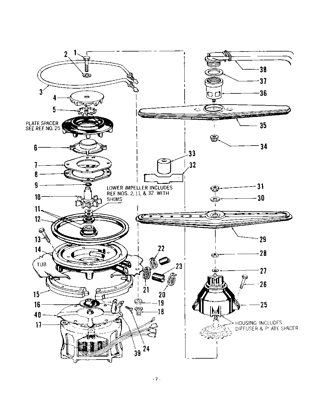 05 - MOTOR, PUMP, SPRAY ARM