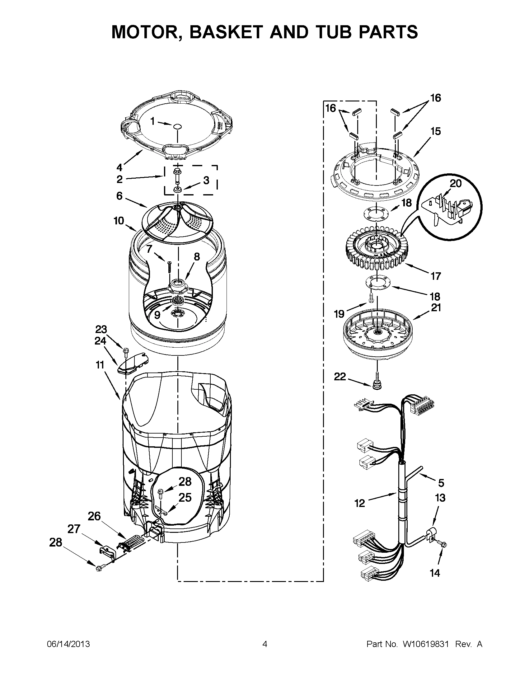 02 - MOTOR, BASKET AND TUB PARTS
