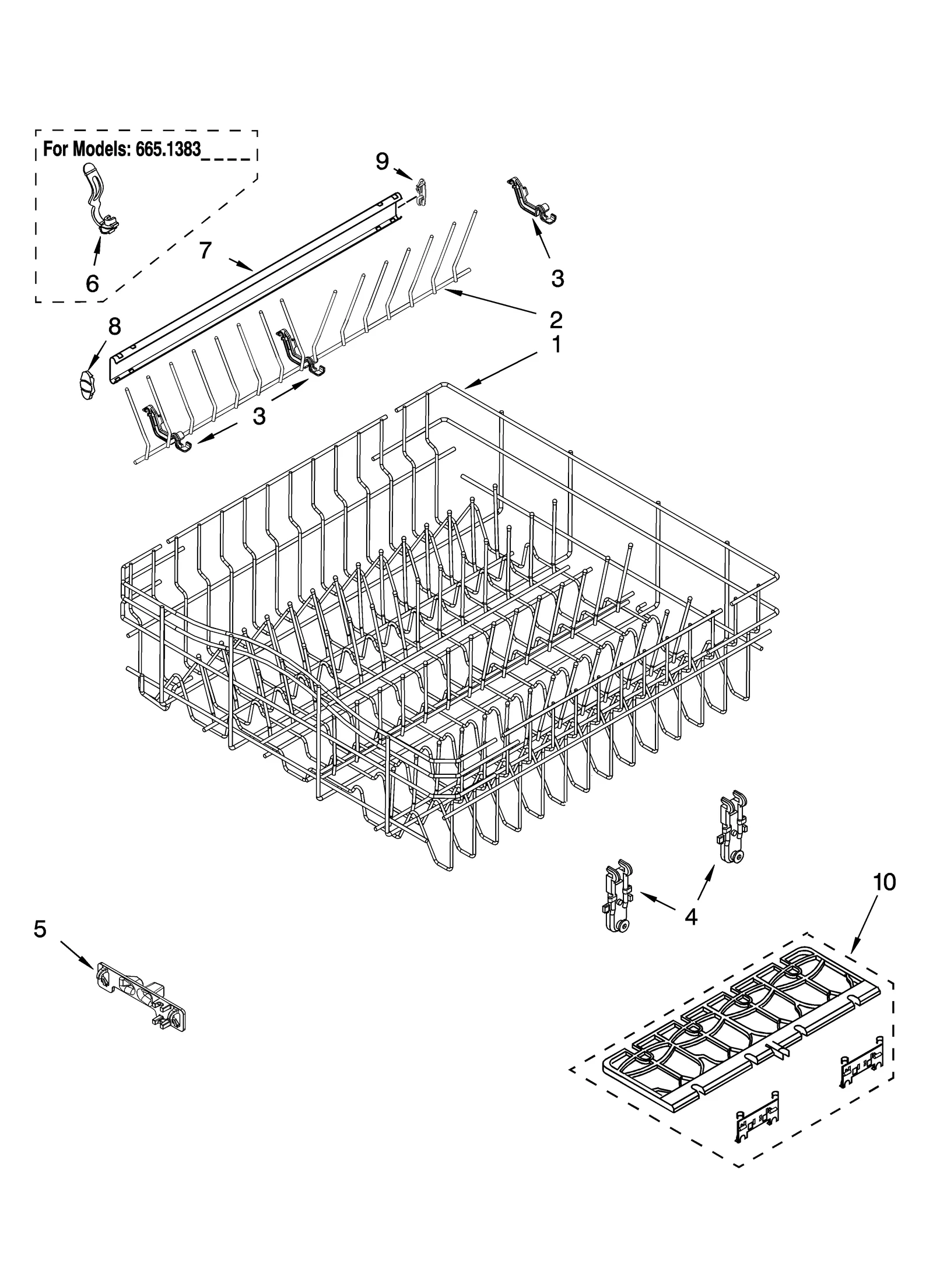 UPPER RACK AND TRACK PARTS