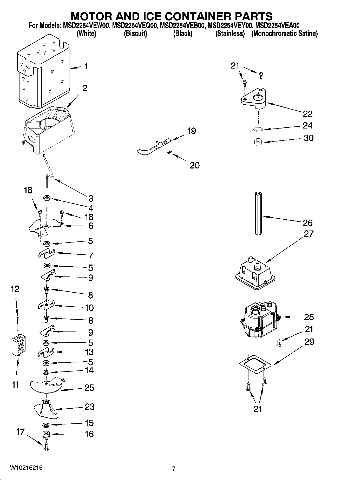 05 - MOTOR AND ICE CONTAINER PARTS