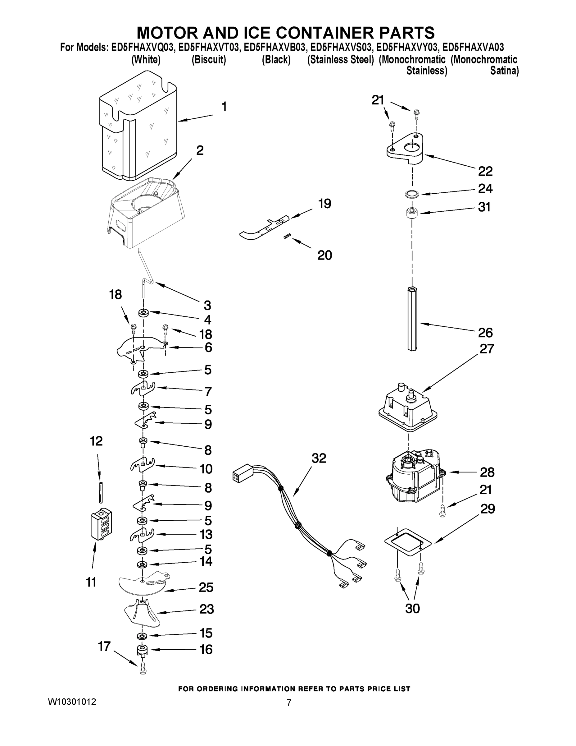 05 - MOTOR AND ICE CONTAINER PARTS