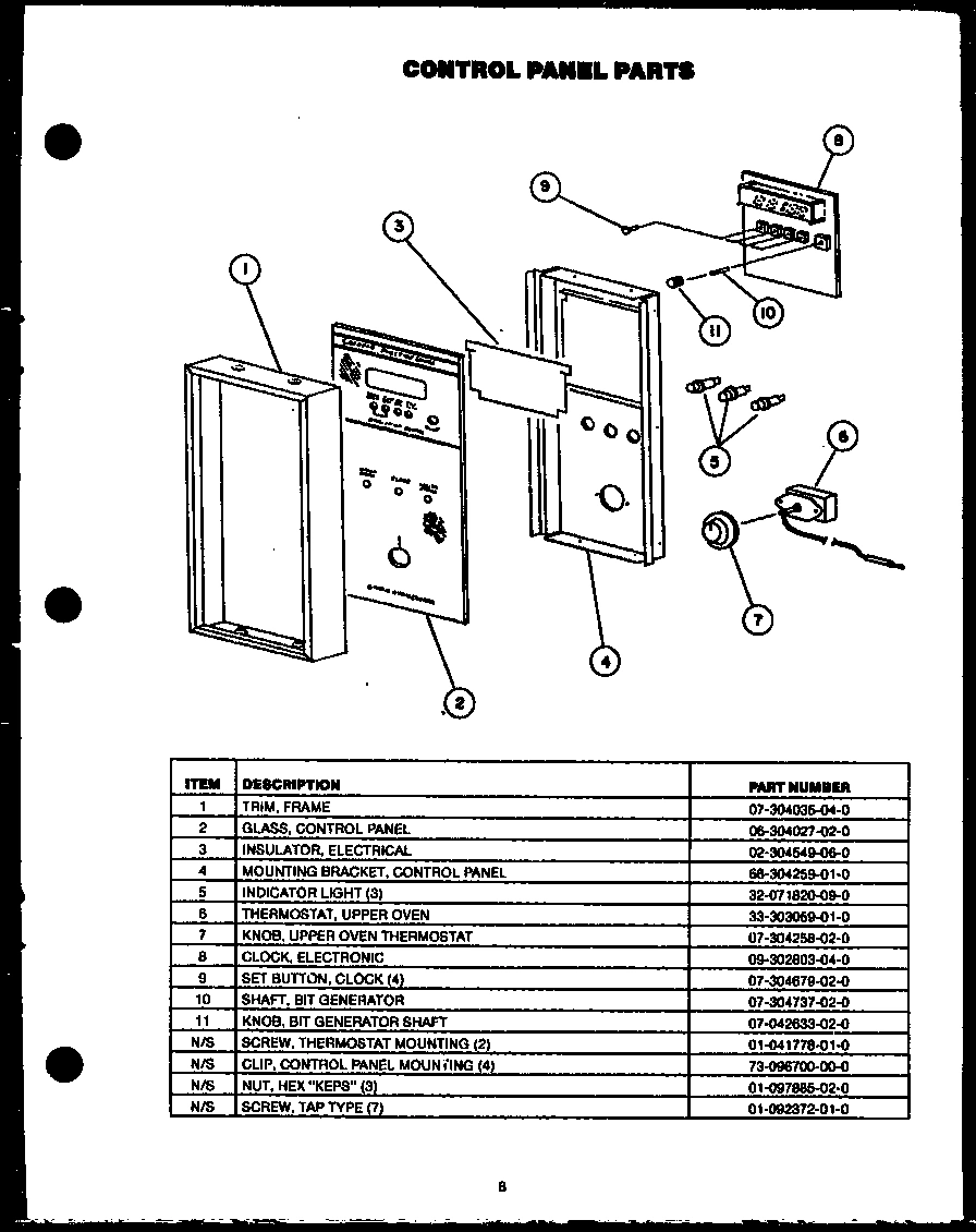 01 - CONTROL PANEL PARTS