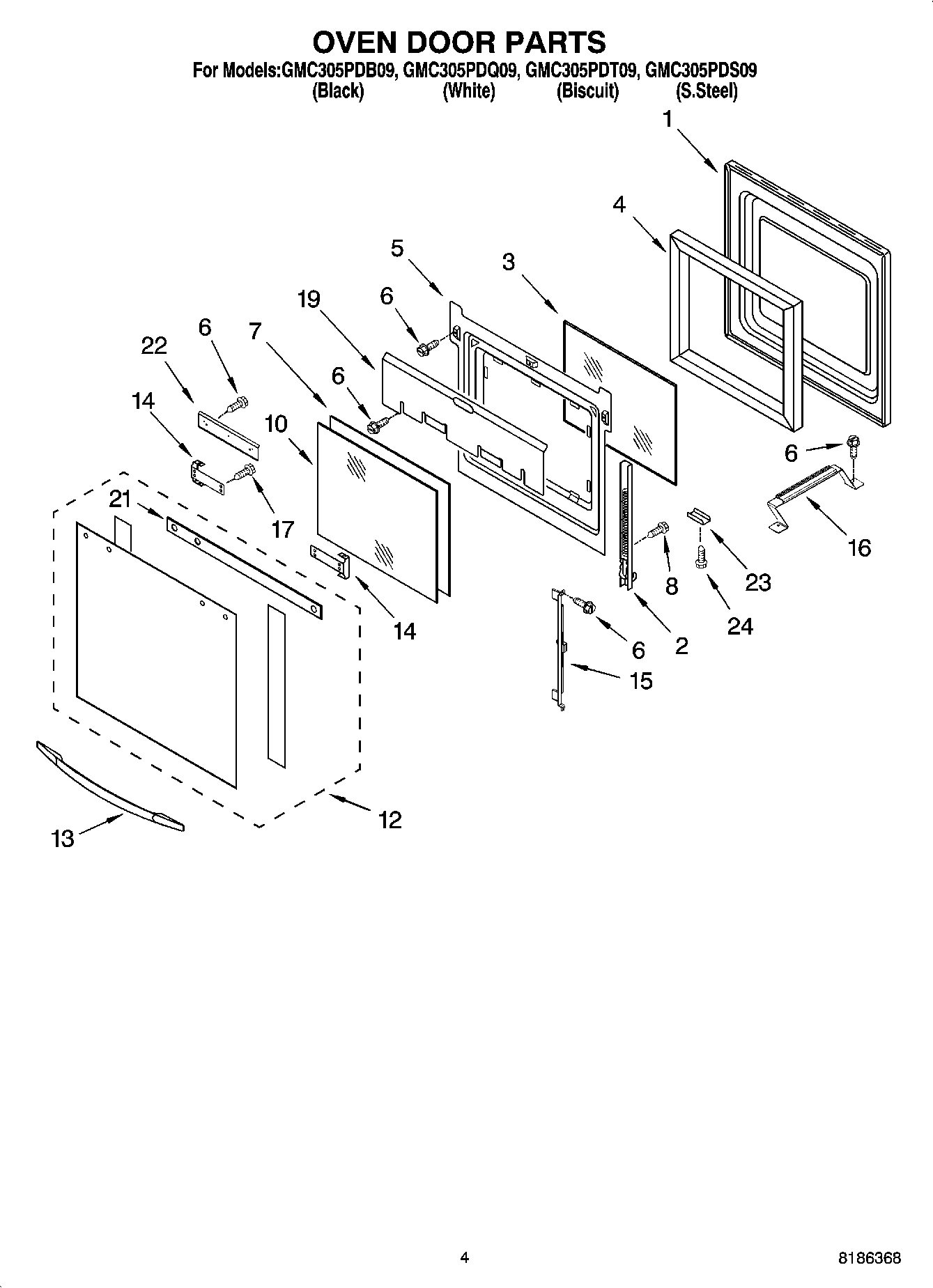 03 - OVEN DOOR PARTS