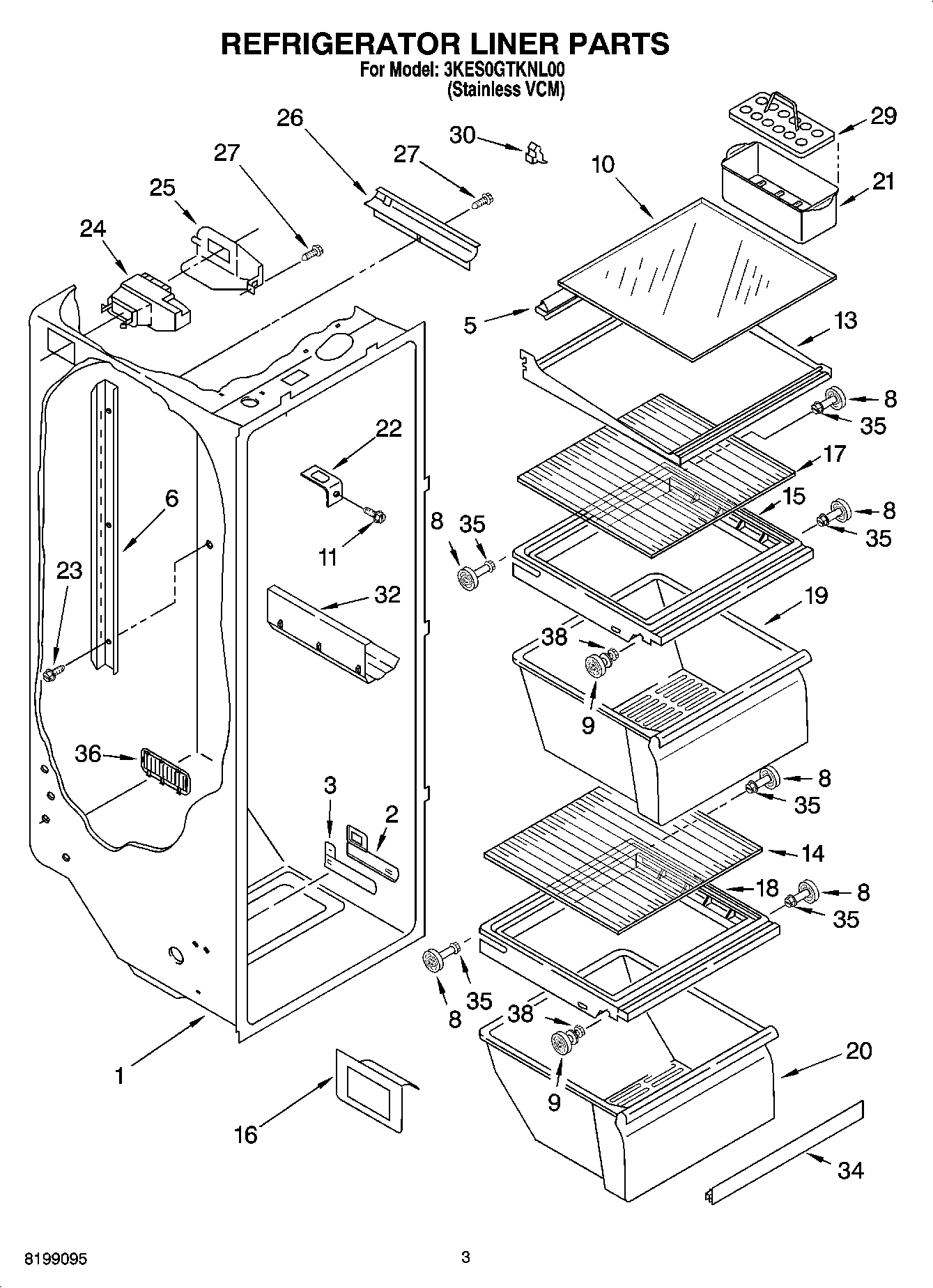 02 - REFRIGERATOR LINER PARTS