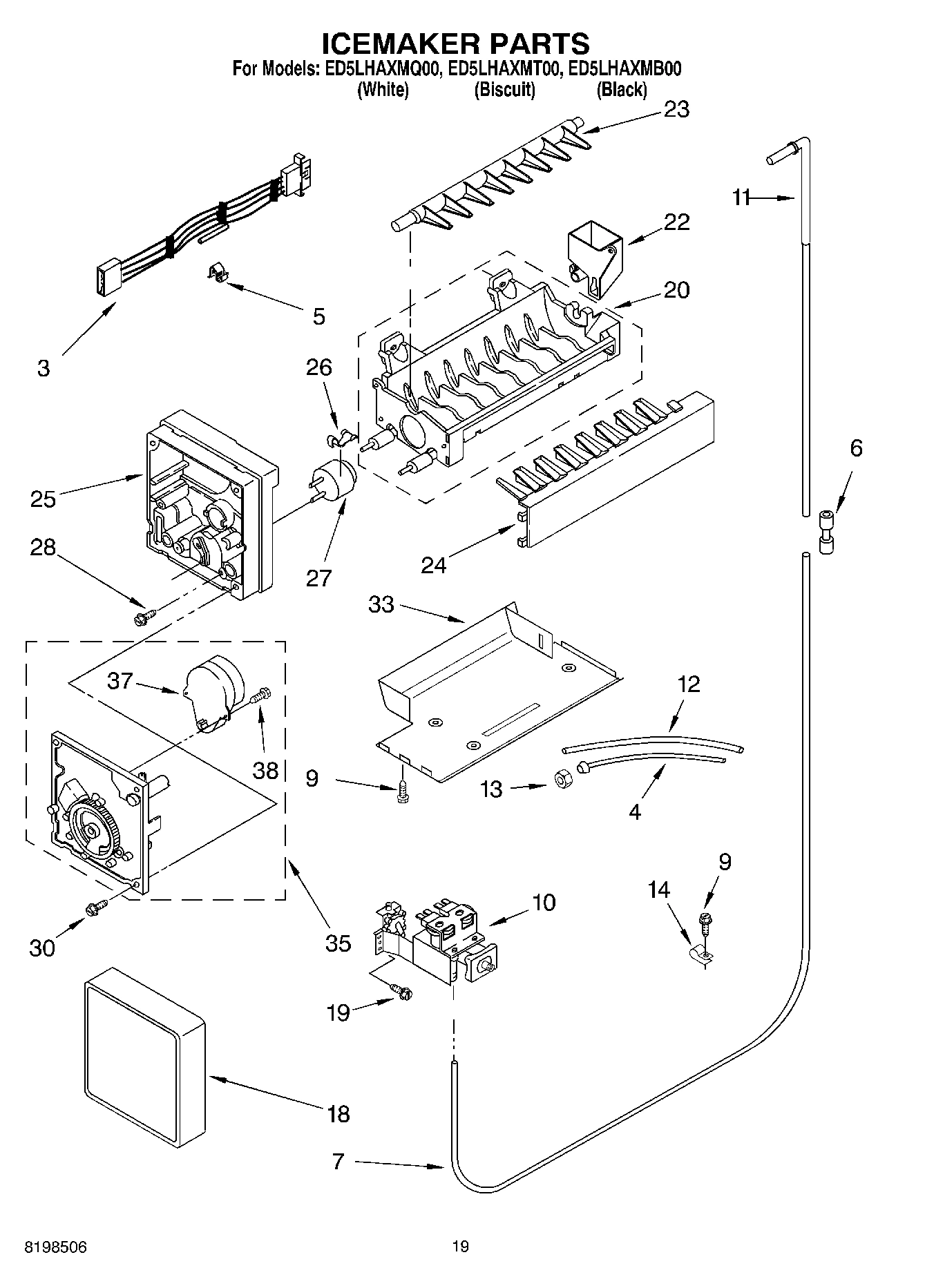 12 - ICEMAKER PARTS, PARTS NOT ILLUSTRATED