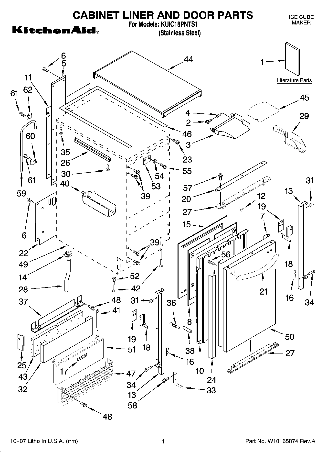 01 - CABINET LINER AND DOOR PARTS