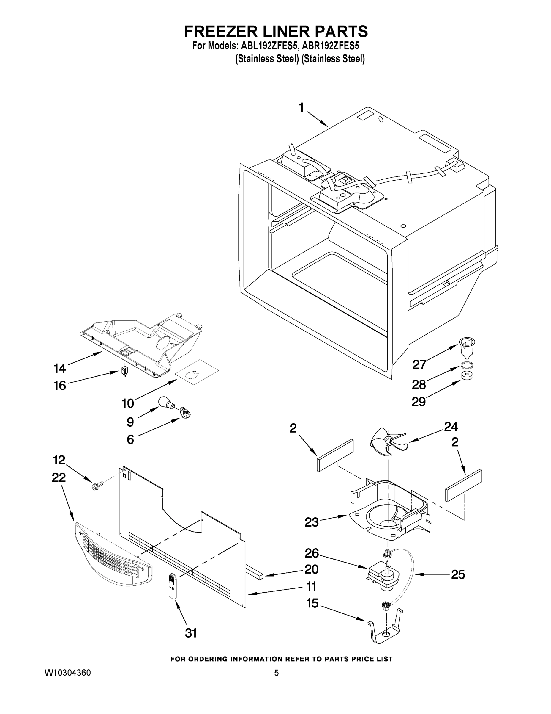 03 - FREEZER LINER PARTS
