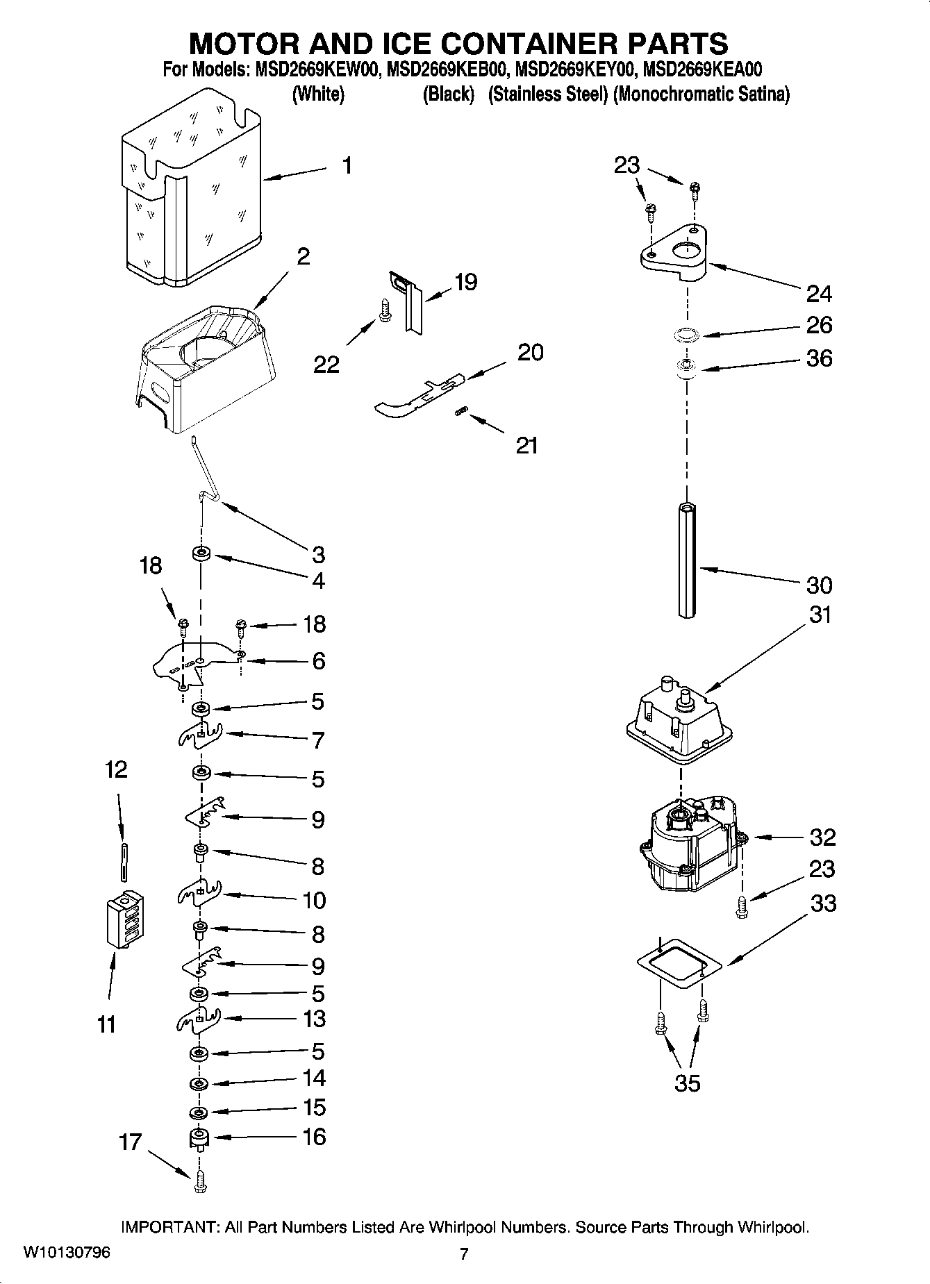 05 - MOTOR AND ICE CONTAINER PARTS