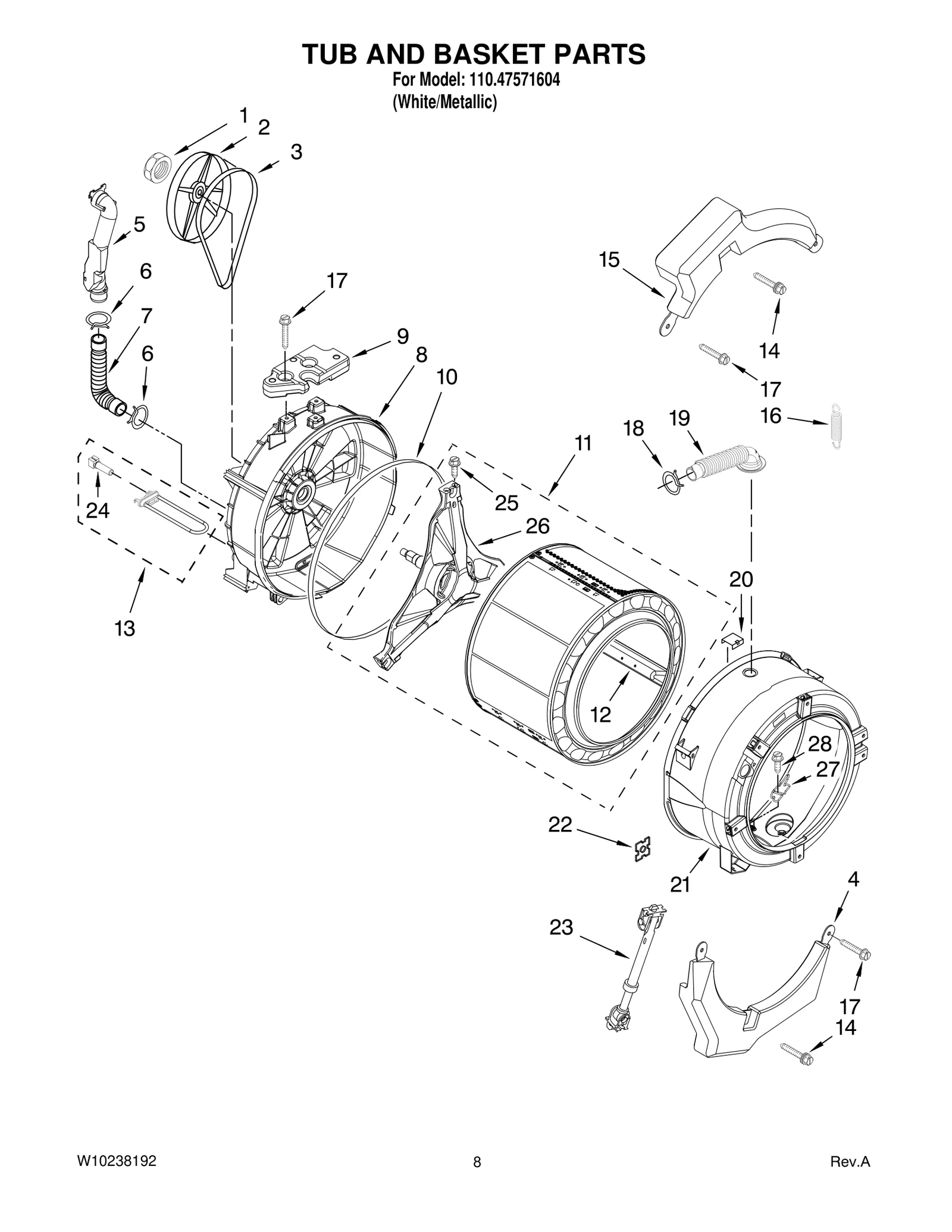 TUB AND BASKET PARTS