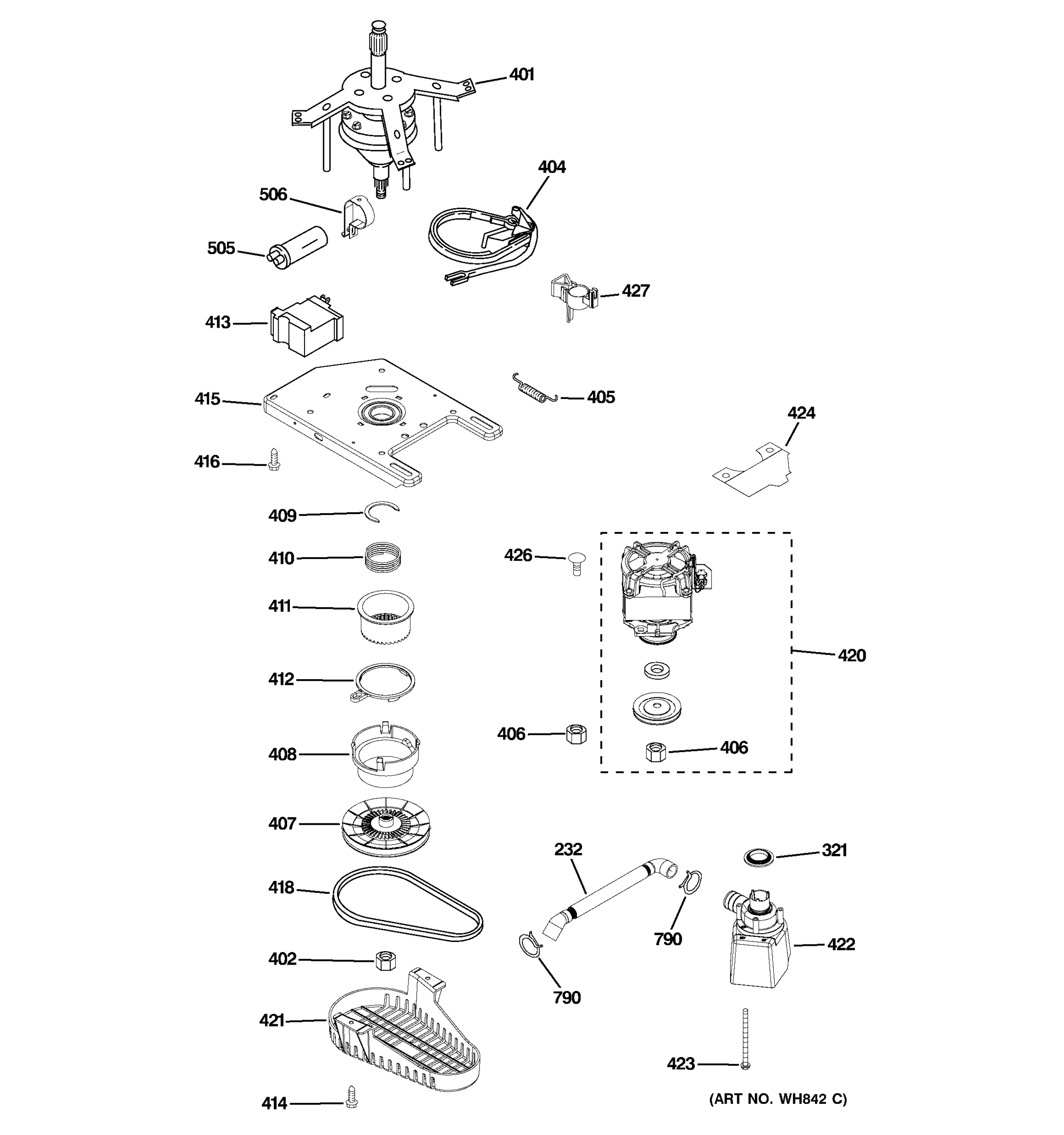 BRAKE, CLUTCH, GEARCASE, MOTOR & PUMP PARTS