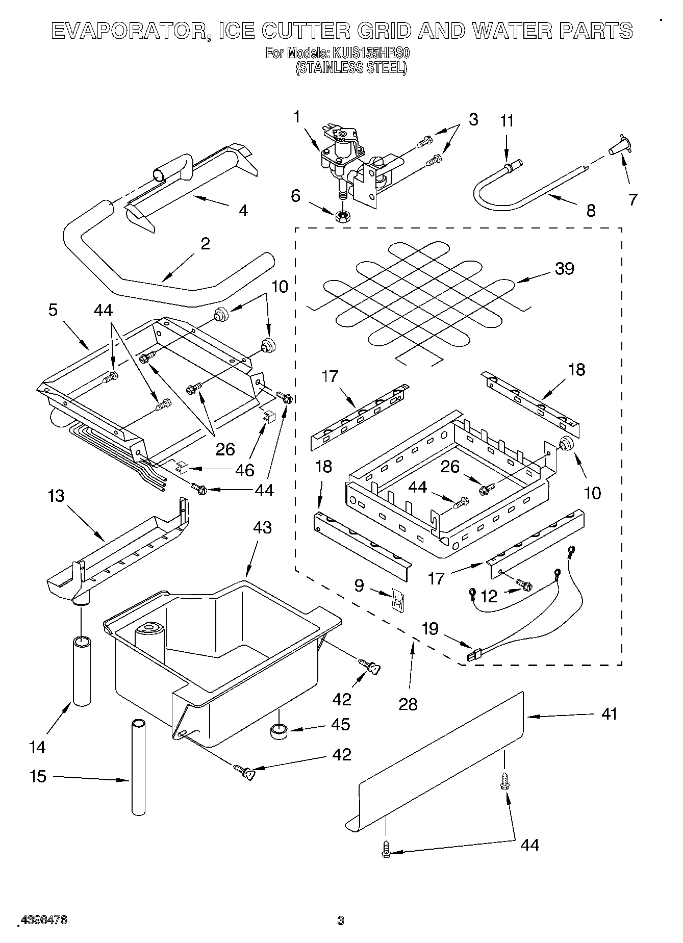 02 - EVAPORATOR, ICE CUTTER GRID AND WATER