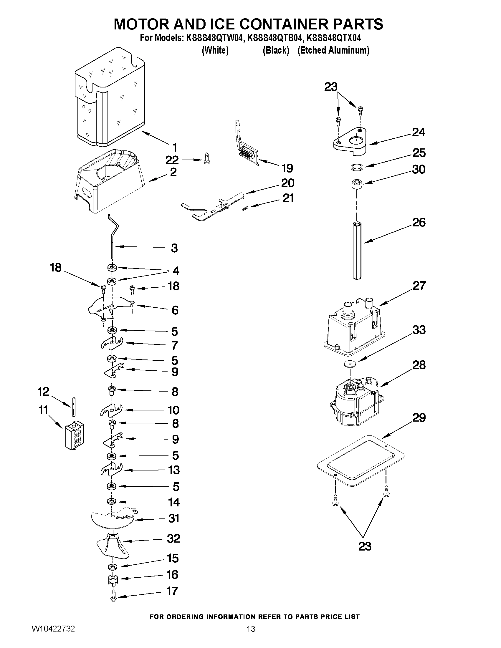 09 - MOTOR AND ICE CONTAINER PARTS