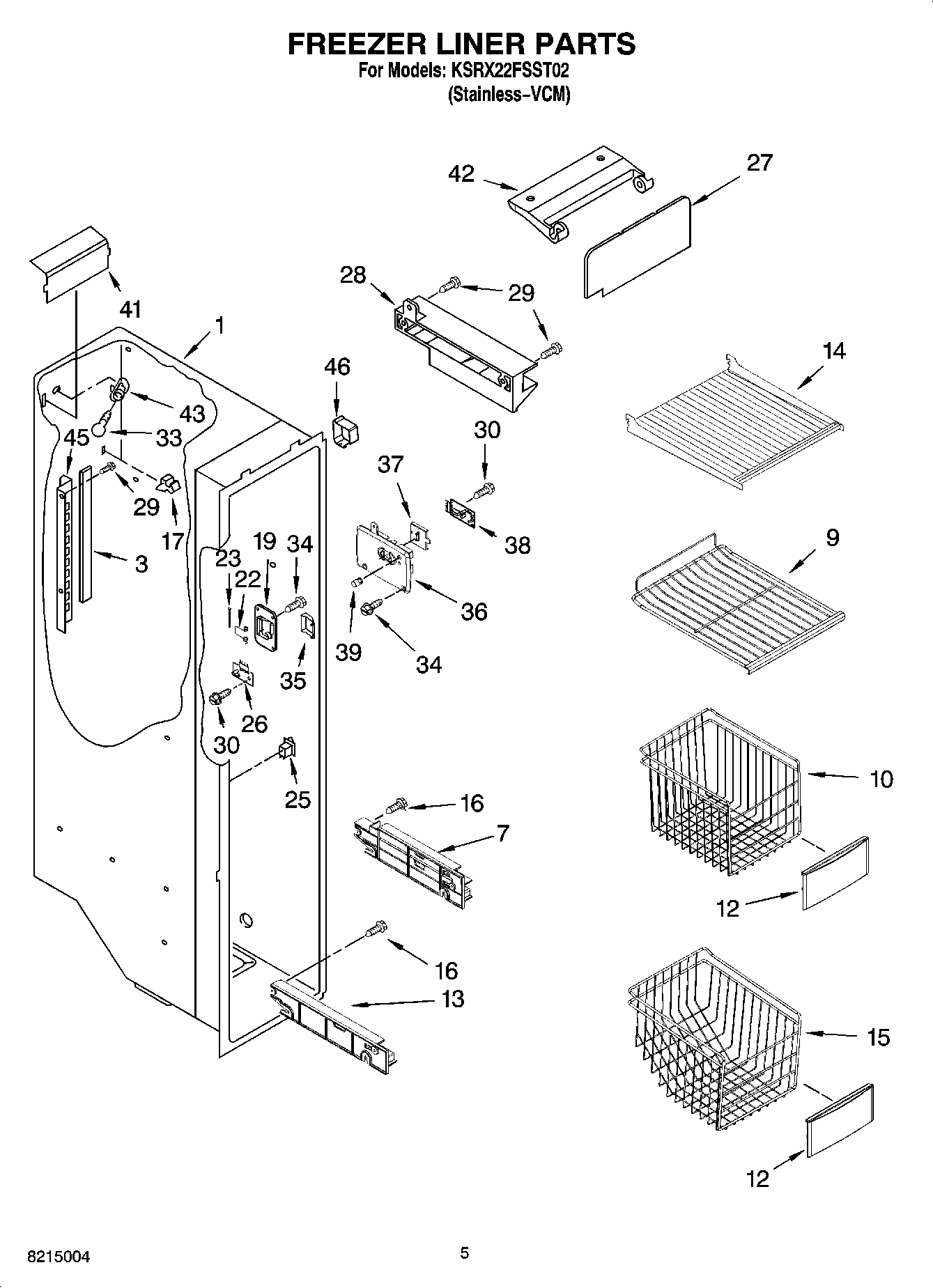 04 - FREEZER LINER PARTS