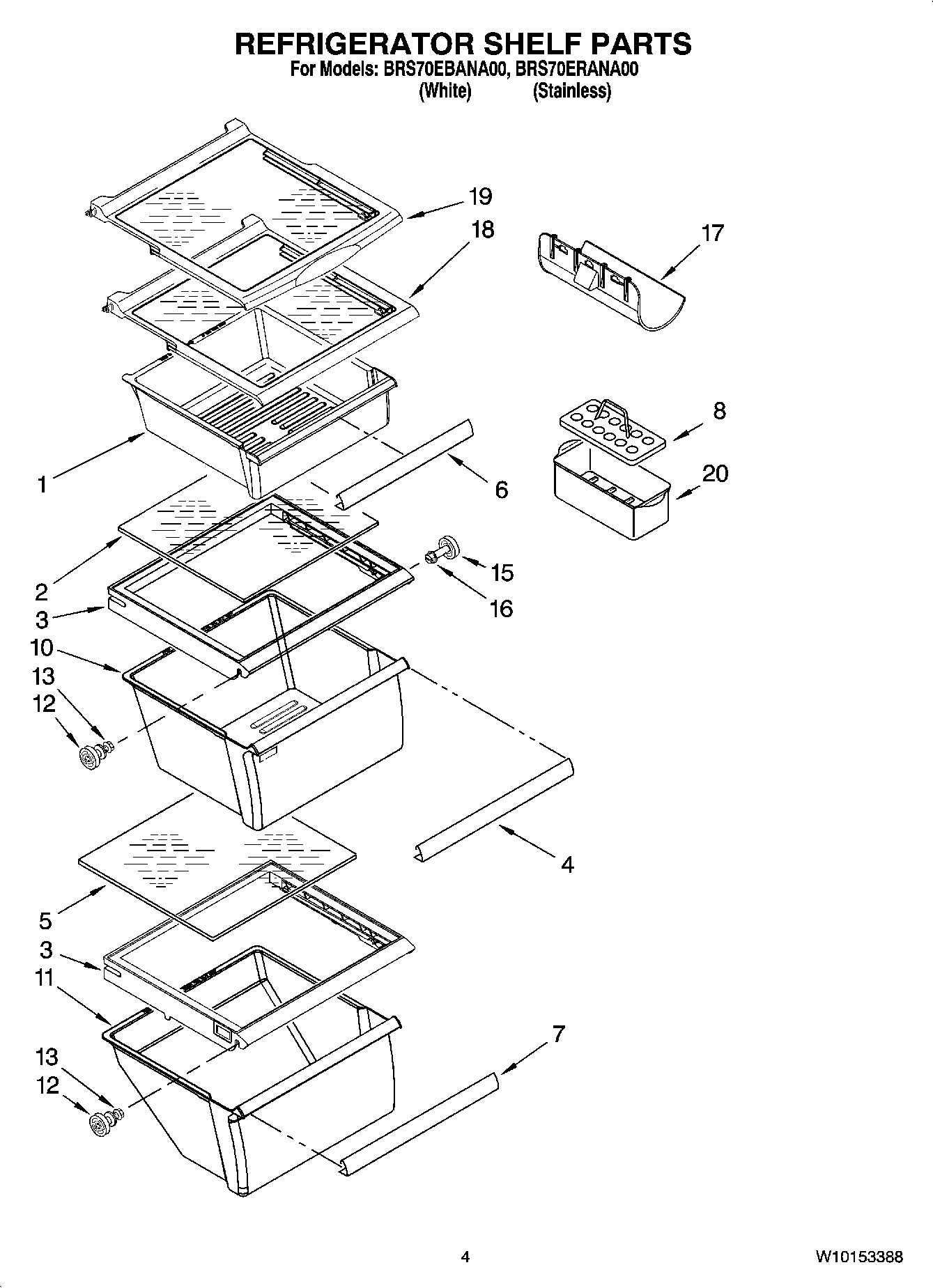 03 - REFRIGERATOR SHELF PARTS