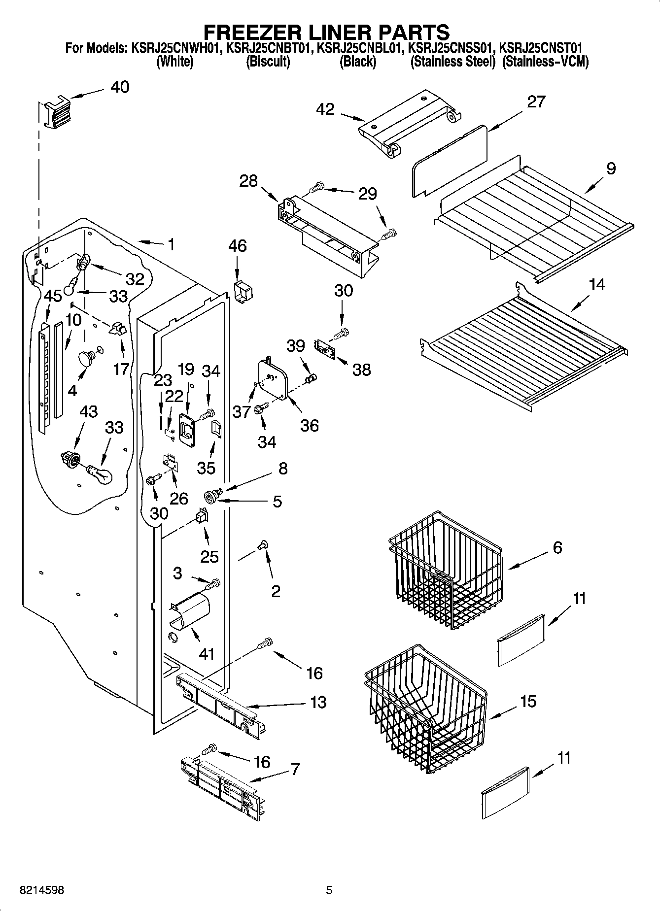 04 - FREEZER LINER PARTS