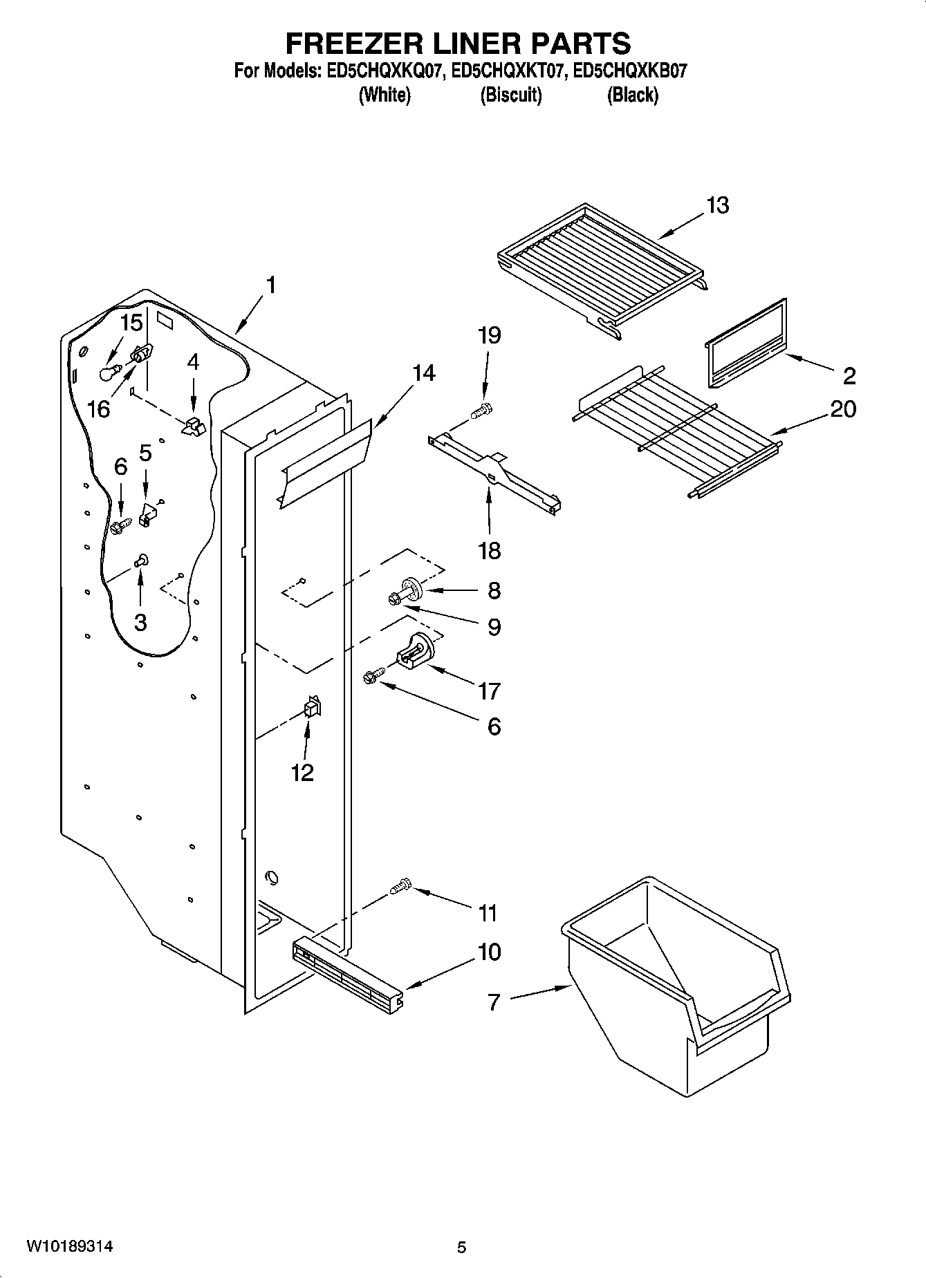 04 - FREEZER LINER PARTS