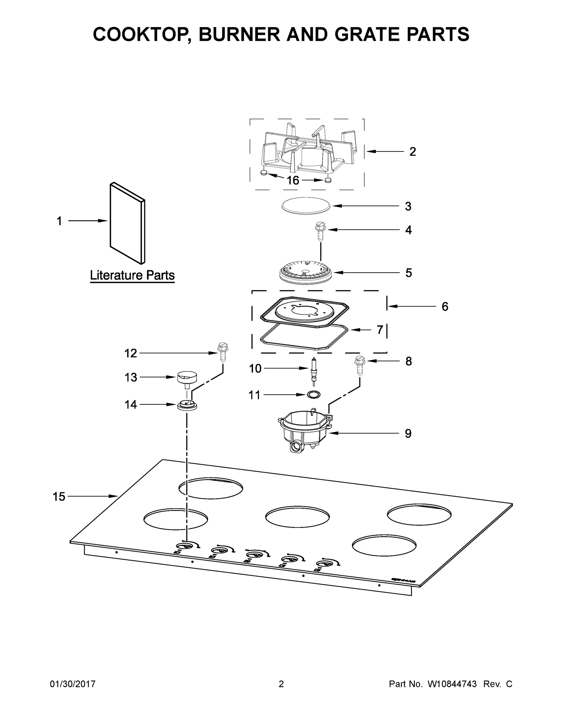 02 - COOKTOP, BURNER AND GRATE PARTS