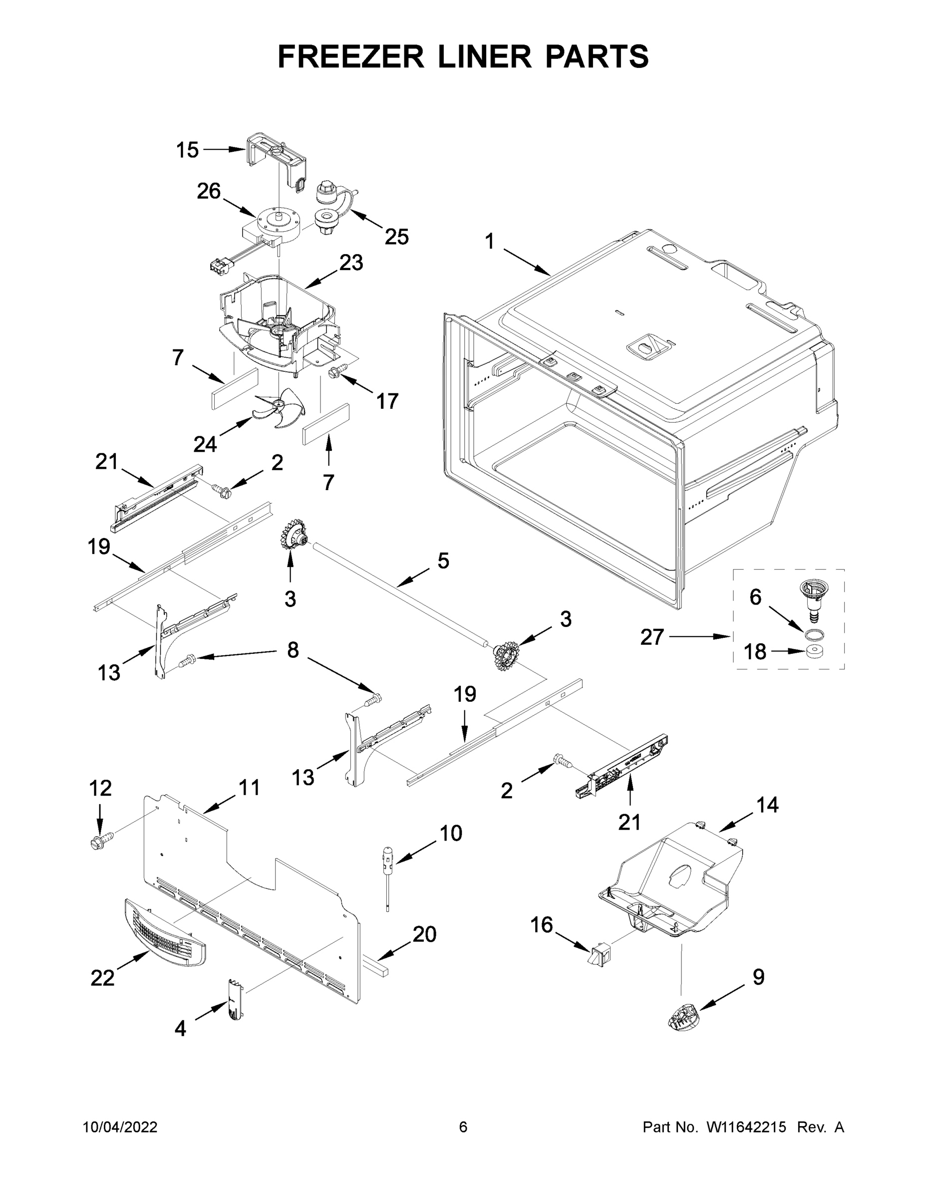 04 - FREEZER LINER PARTS