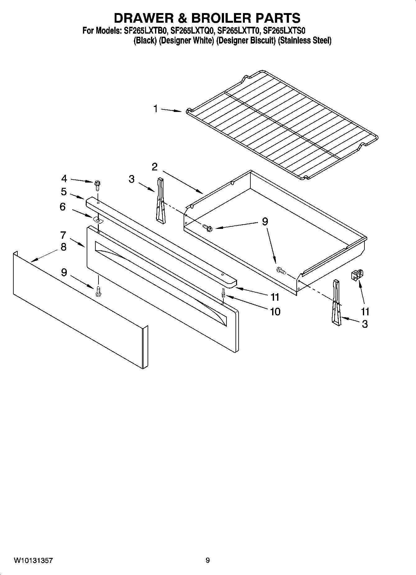 06 - DRAWER & BROILER PARTS, OPTIONAL PARTS (NOT INCLUDED)