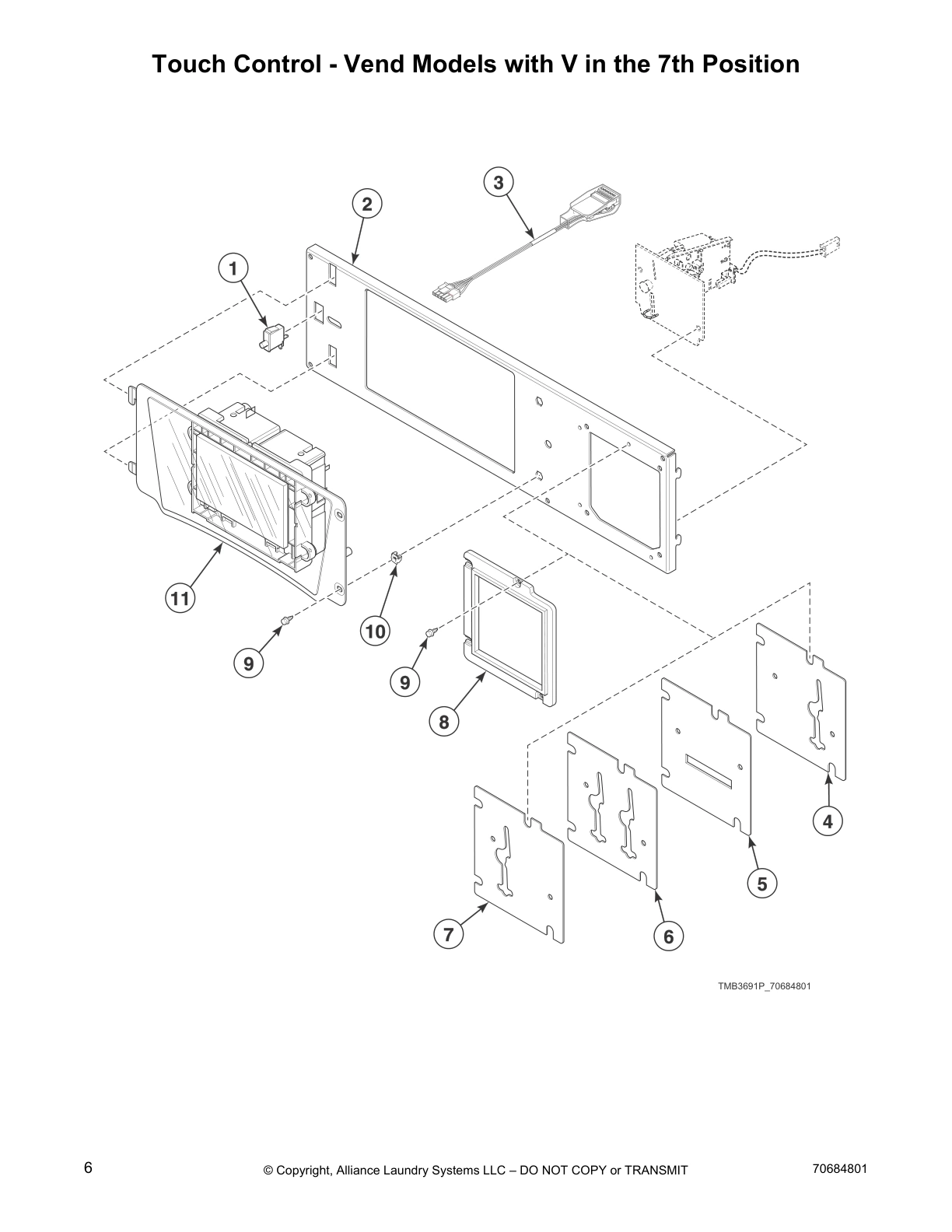 Touch Control - Vend Models with V in the 7th Position