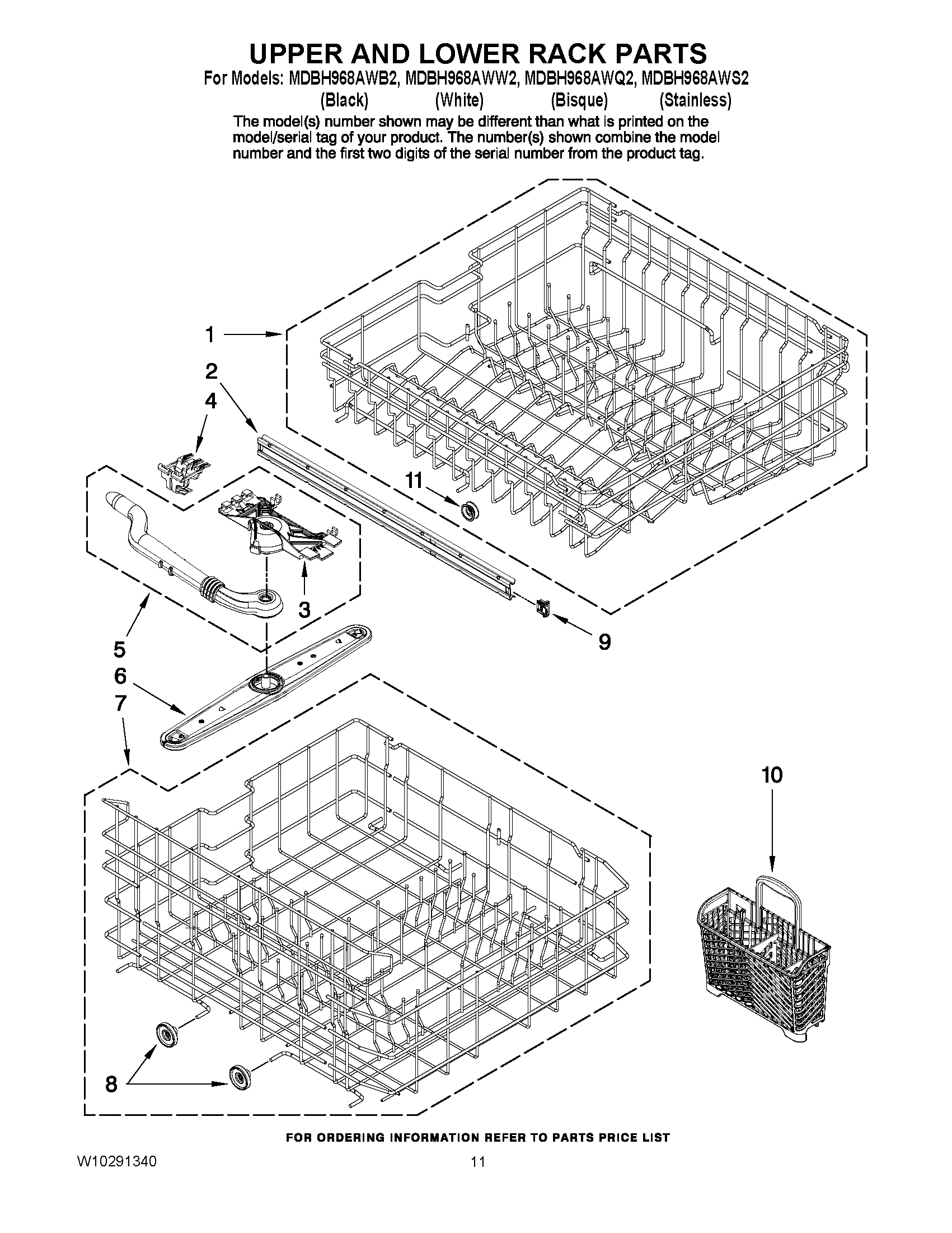 09 - UPPER AND LOWER RACK PARTS