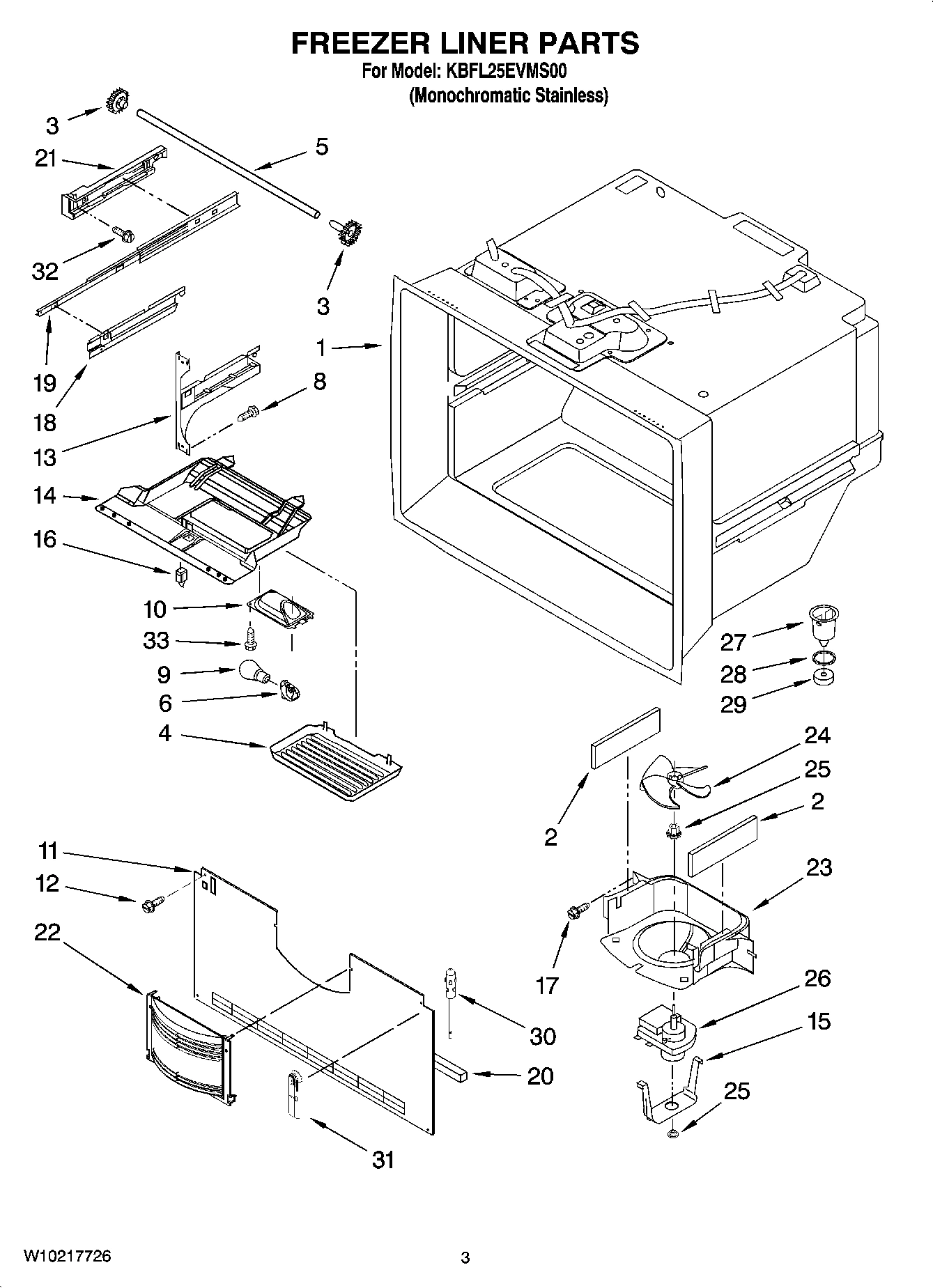 02 - FREEZER LINER PARTS