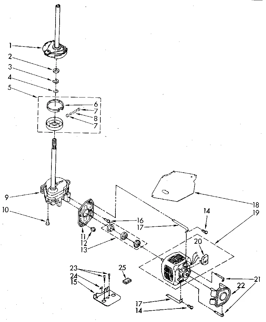 BRAKE, CLUTCH, GEARCASE, MOTOR AND PUMP