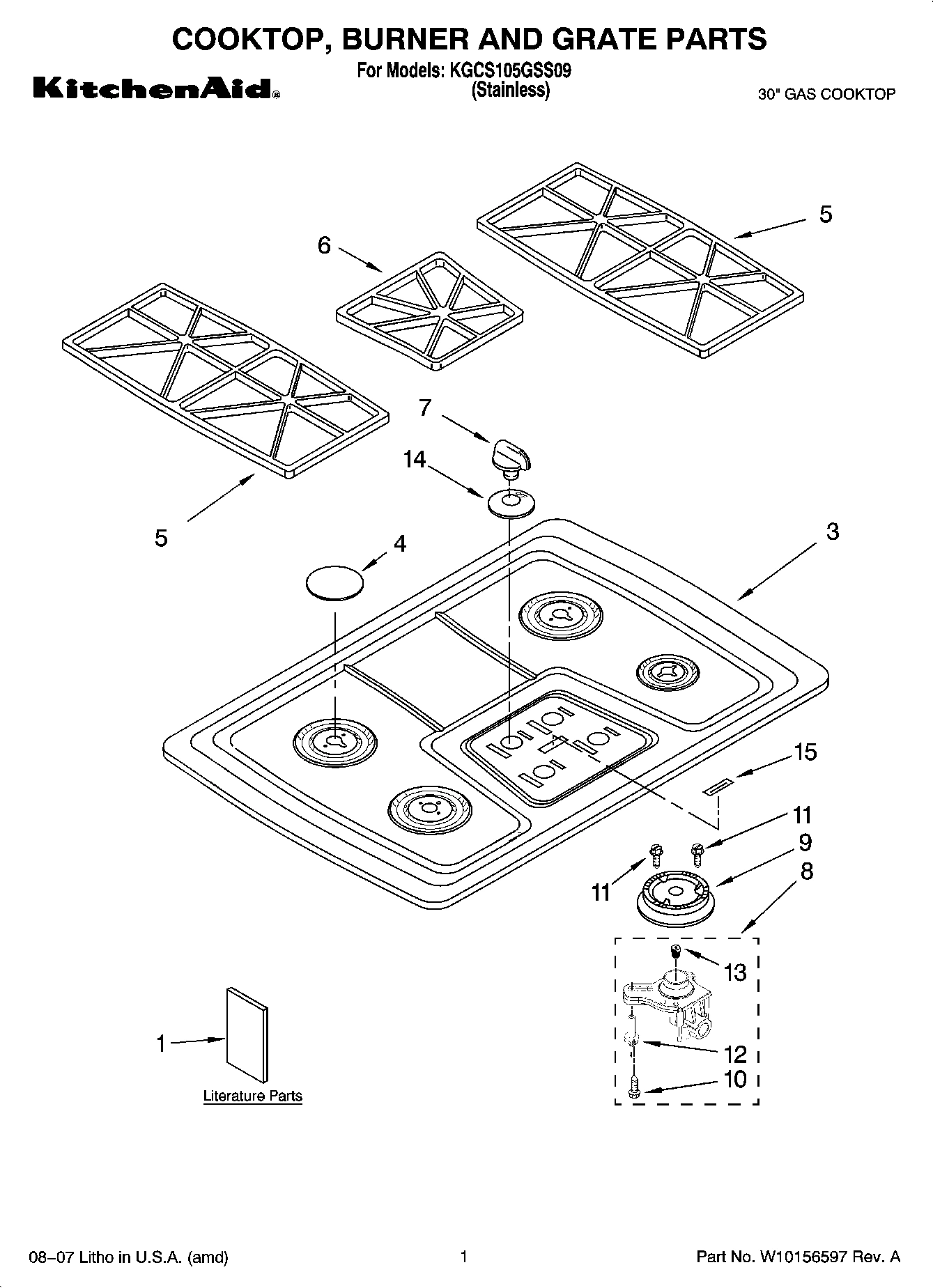 01 - COOKTOP, BURNER AND GRATE PARTS