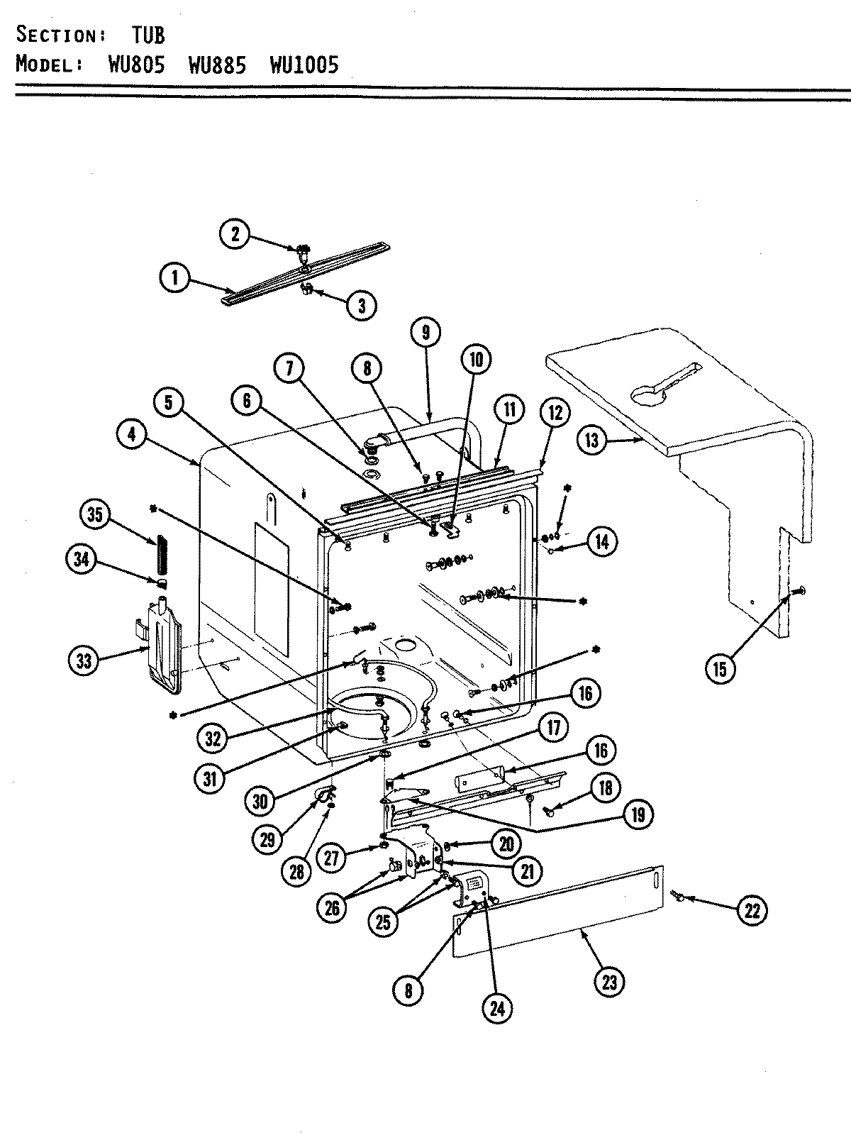 10 - TUB ASSEMBLY (WU1005)
