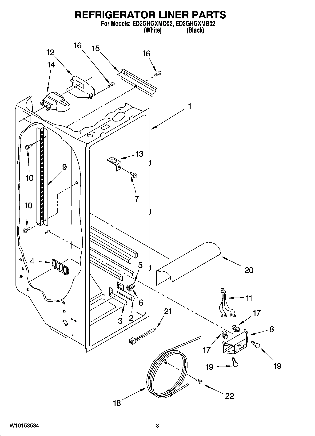 02 - REFRIGERATOR LINER PARTS