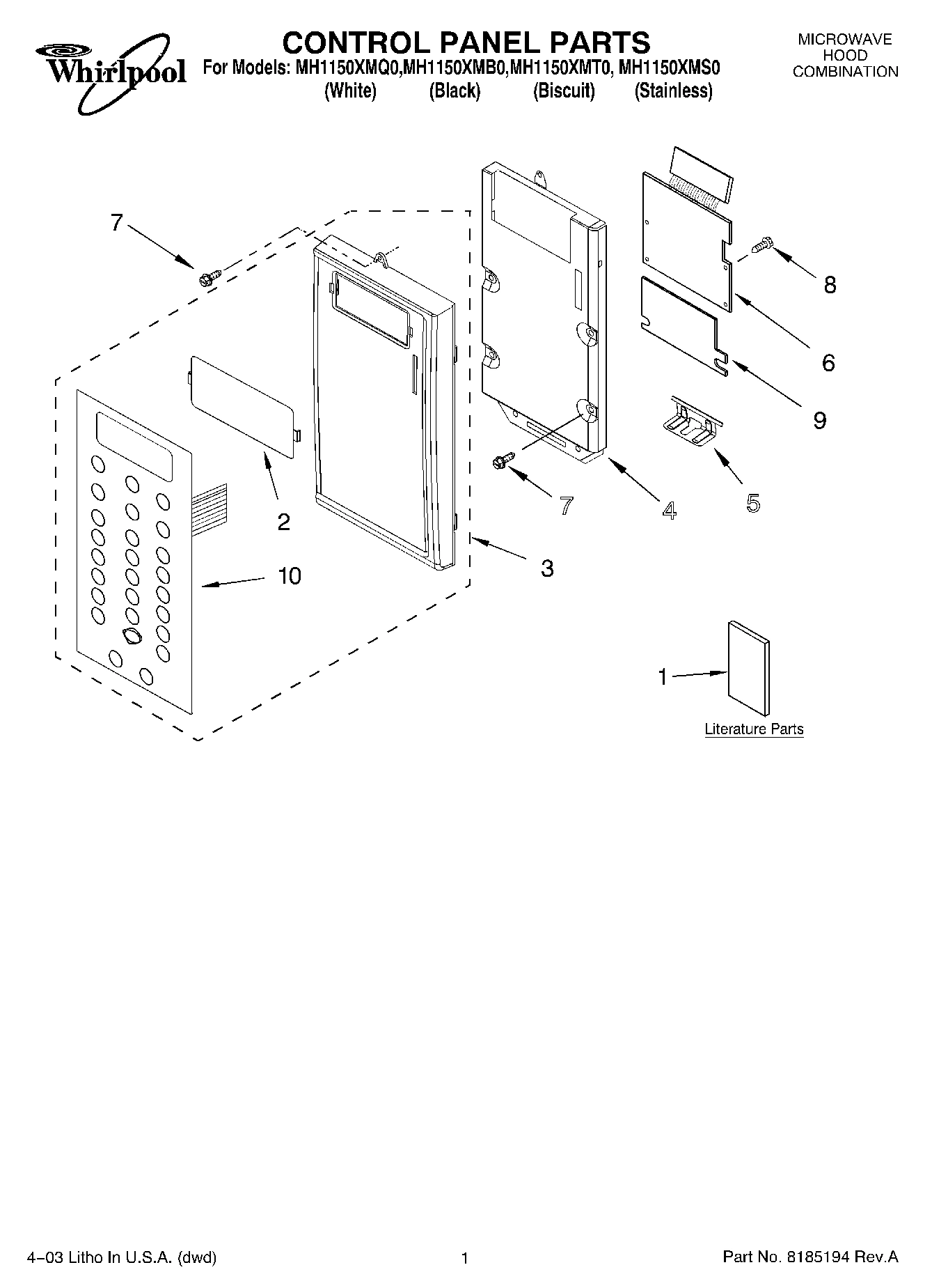 01 - CONTROL PANEL PARTS