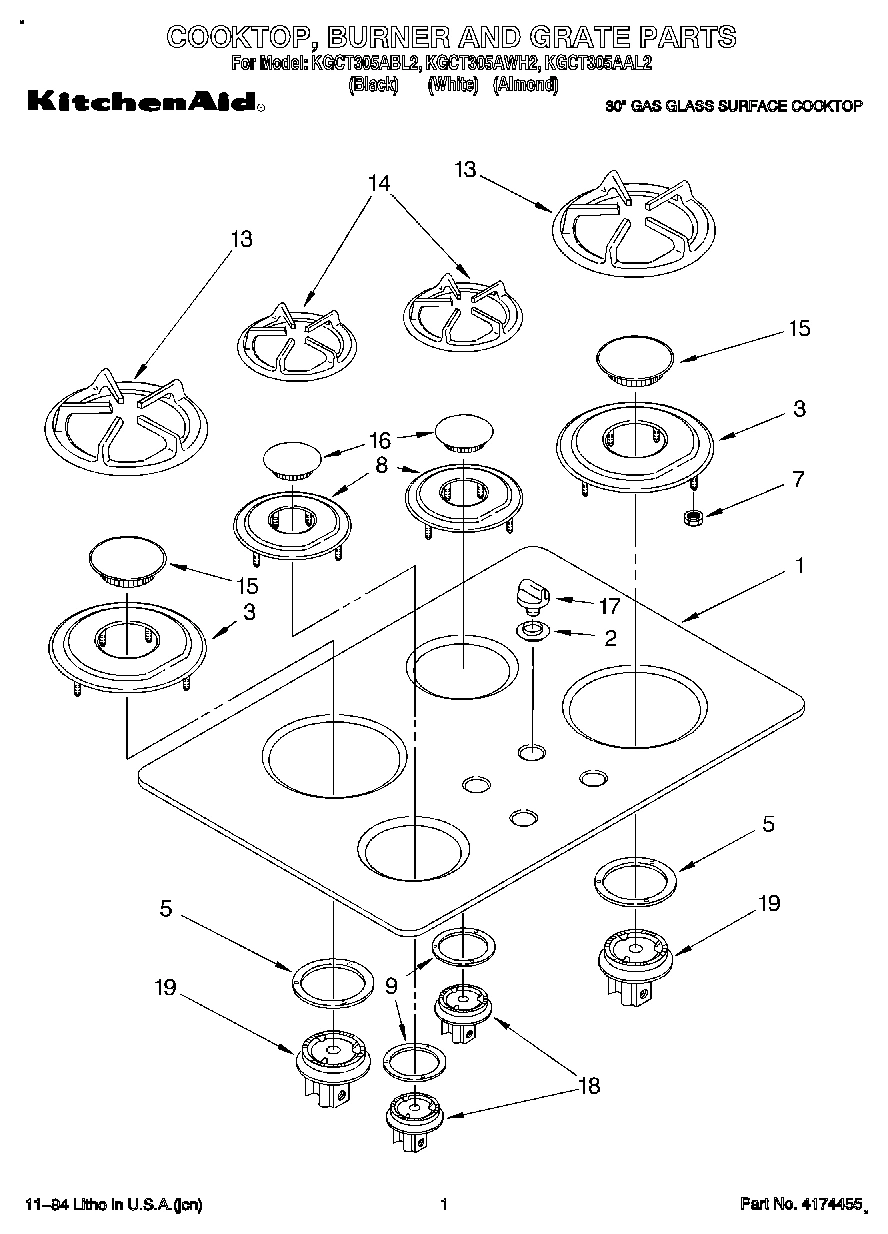 01 - COOKTOP, BURNER AND GRATE