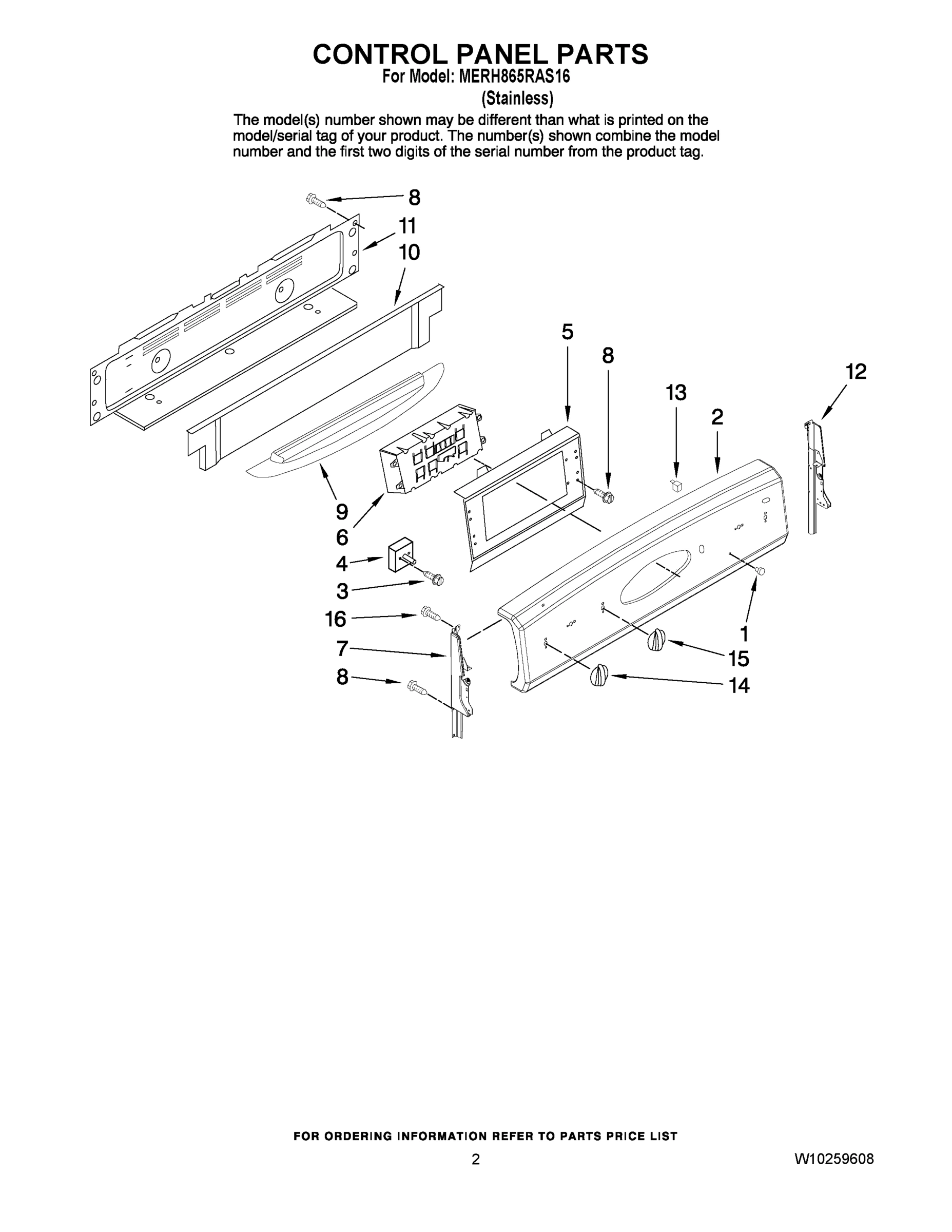 02 - CONTROL PANEL PARTS