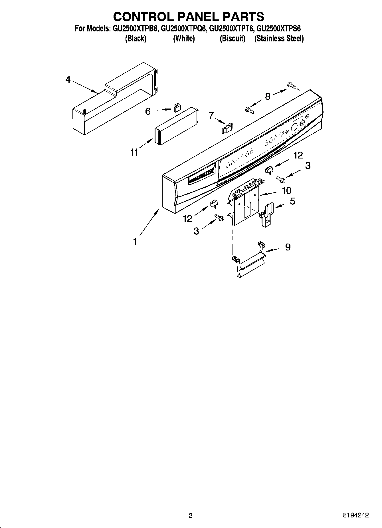 02 - CONTROL PANEL PARTS