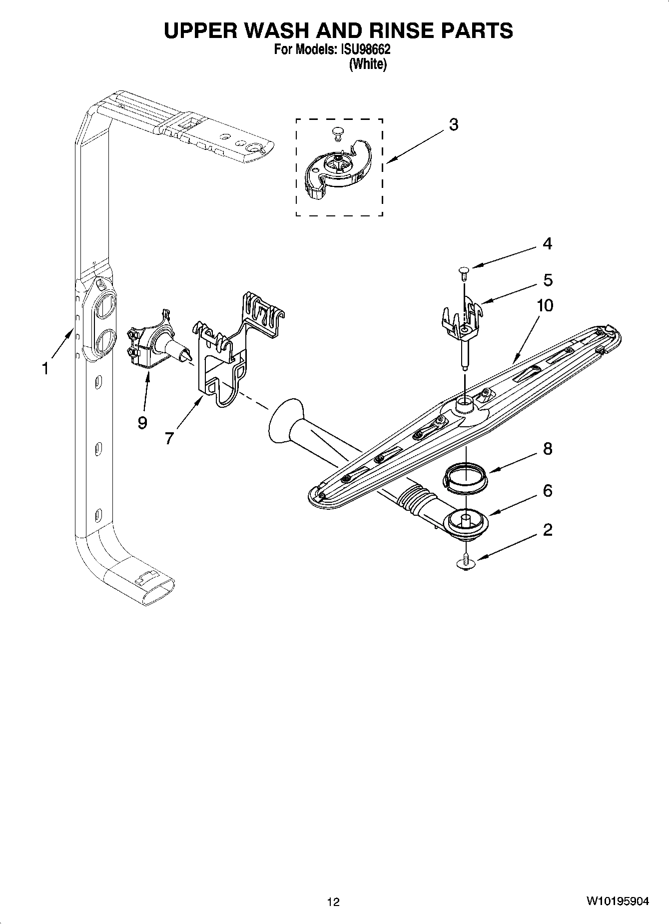 10 - UPPER WASH AND RINSE PARTS