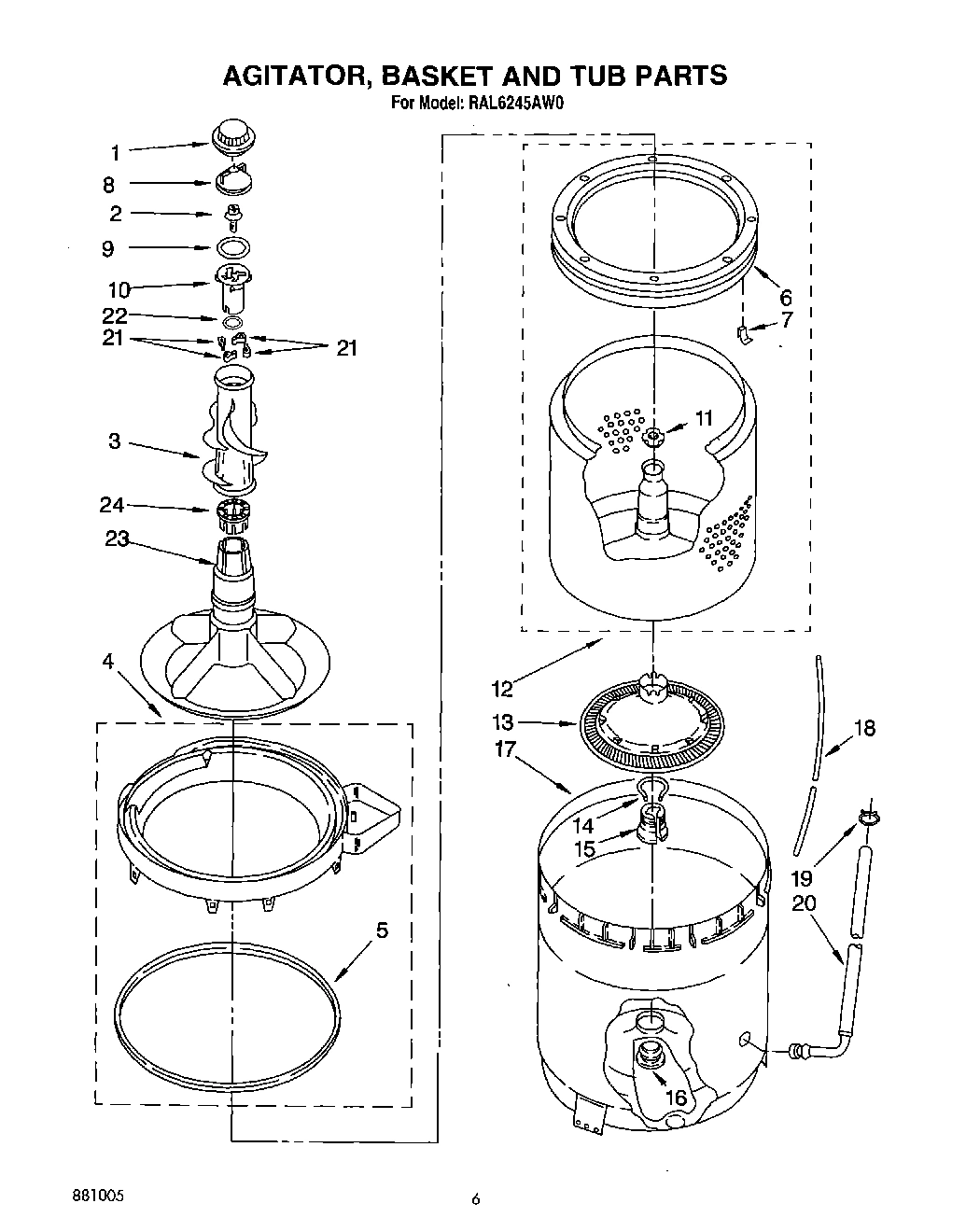 05 - AGITATOR, BASKET, AND TUB