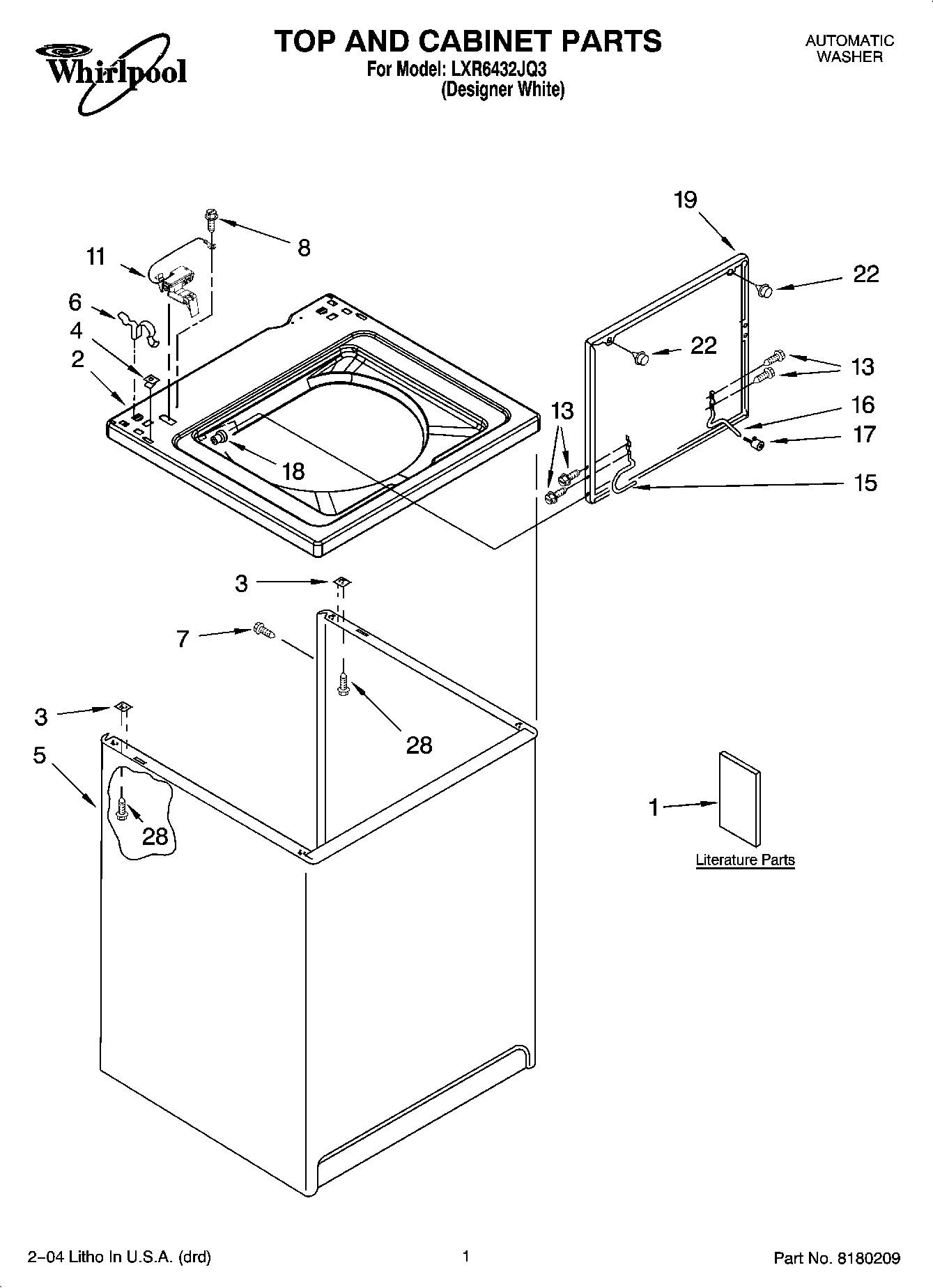 01 - TOP AND CABINET PARTS