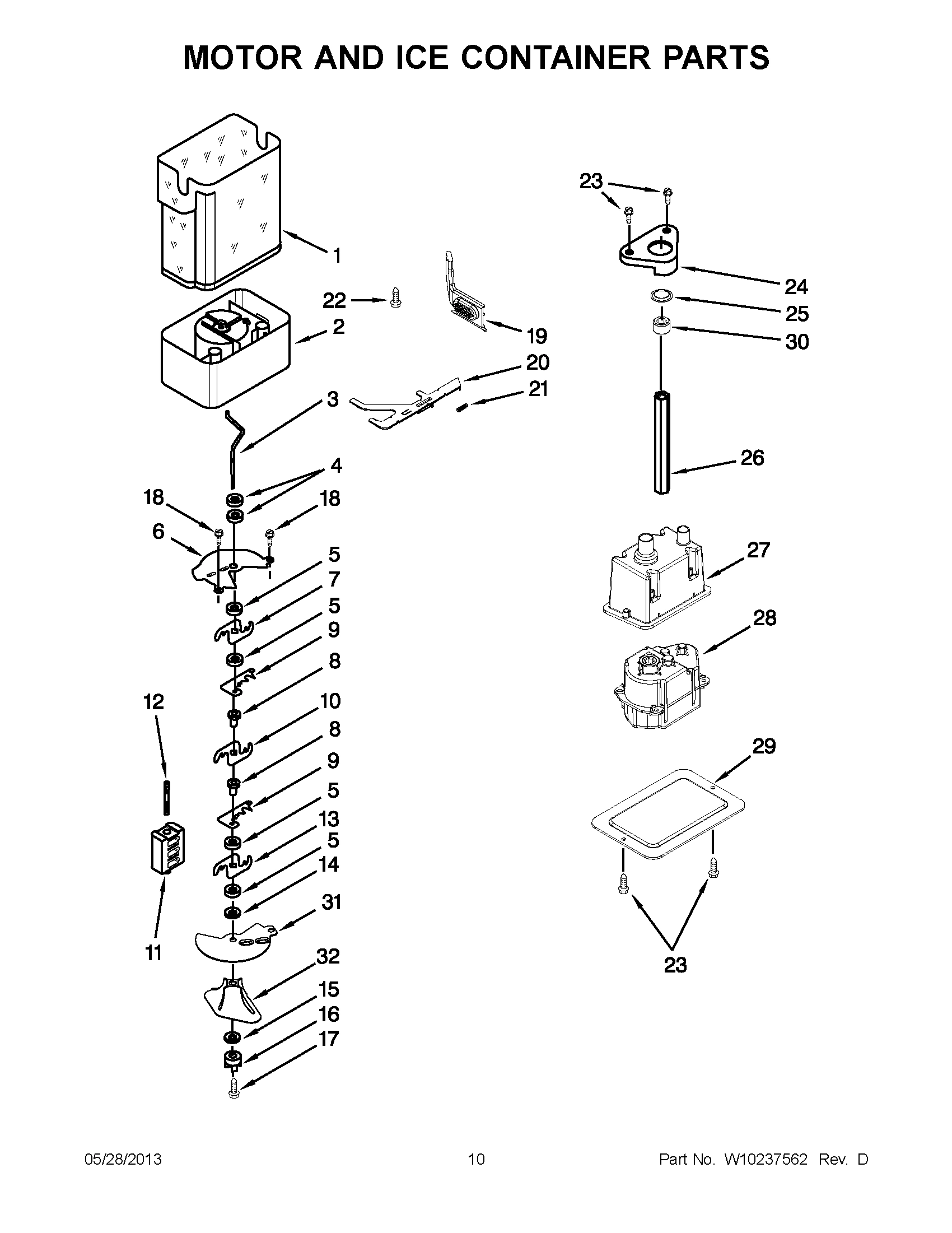 05 - MOTOR AND ICE CONTAINER PARTS